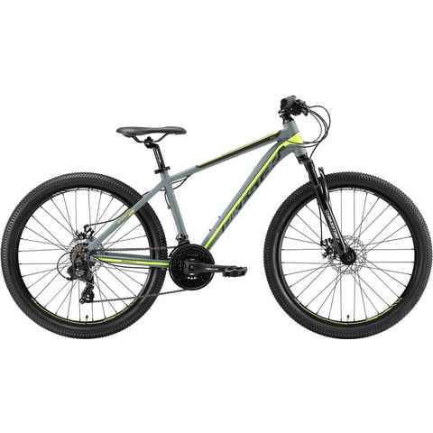 Bikestar Mountainbike, 21 Gang Shimano RD-TY300 Schaltwerk, Kettenschaltung, für Damen und Herren, Kettenschaltung