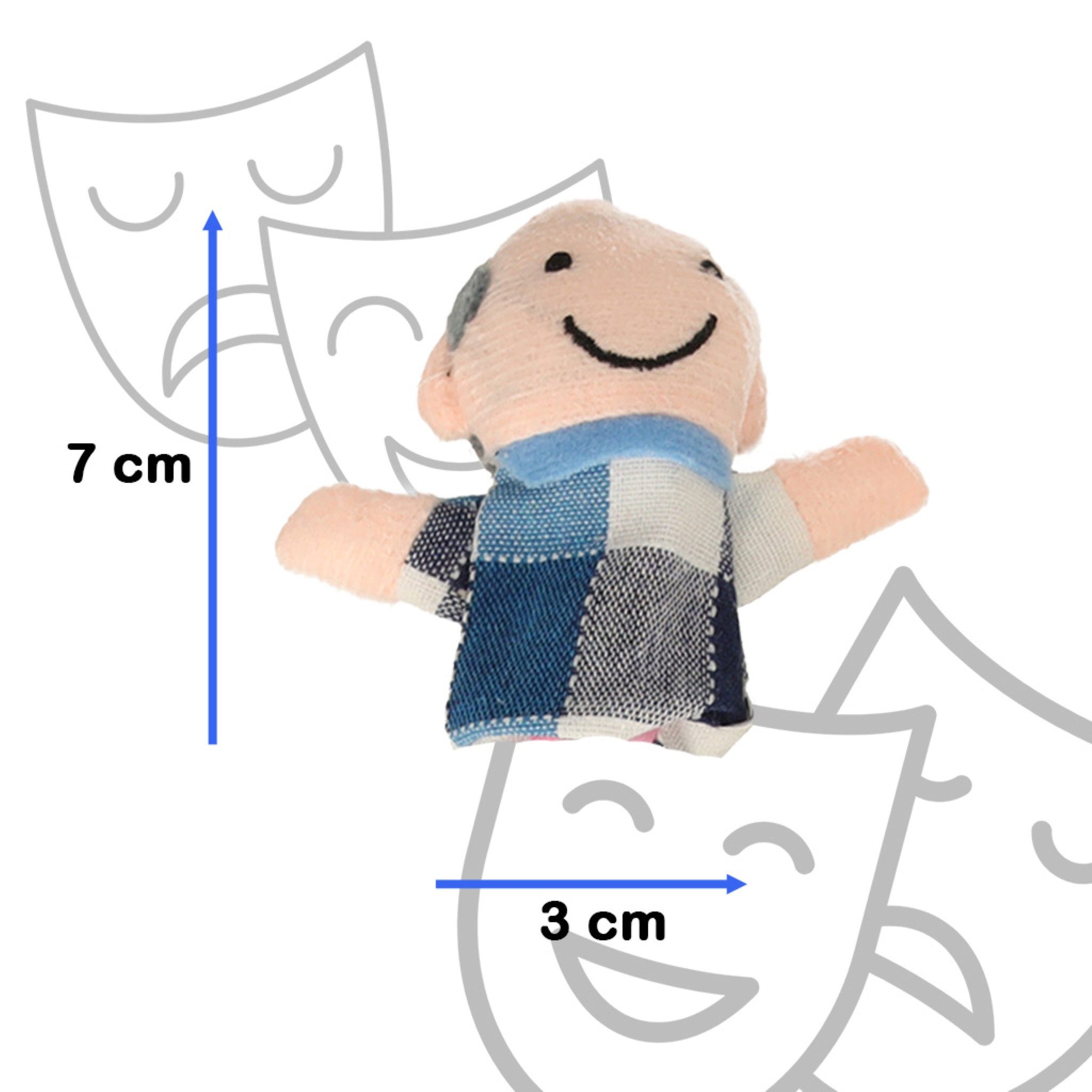 Ikonka Fingerpuppe Fingerpuppen Familie – 6-teiliges Set für kreatives Spiel (Lernspielzeug zur Förderung von Kommunikation & Fantasie, 6-tlg., 6-teiliges Puppenset für kreatives Spiel & Geschichtenerzählen), Niedliche Fingerpuppen aus weichem Flanell für Rollenspiele