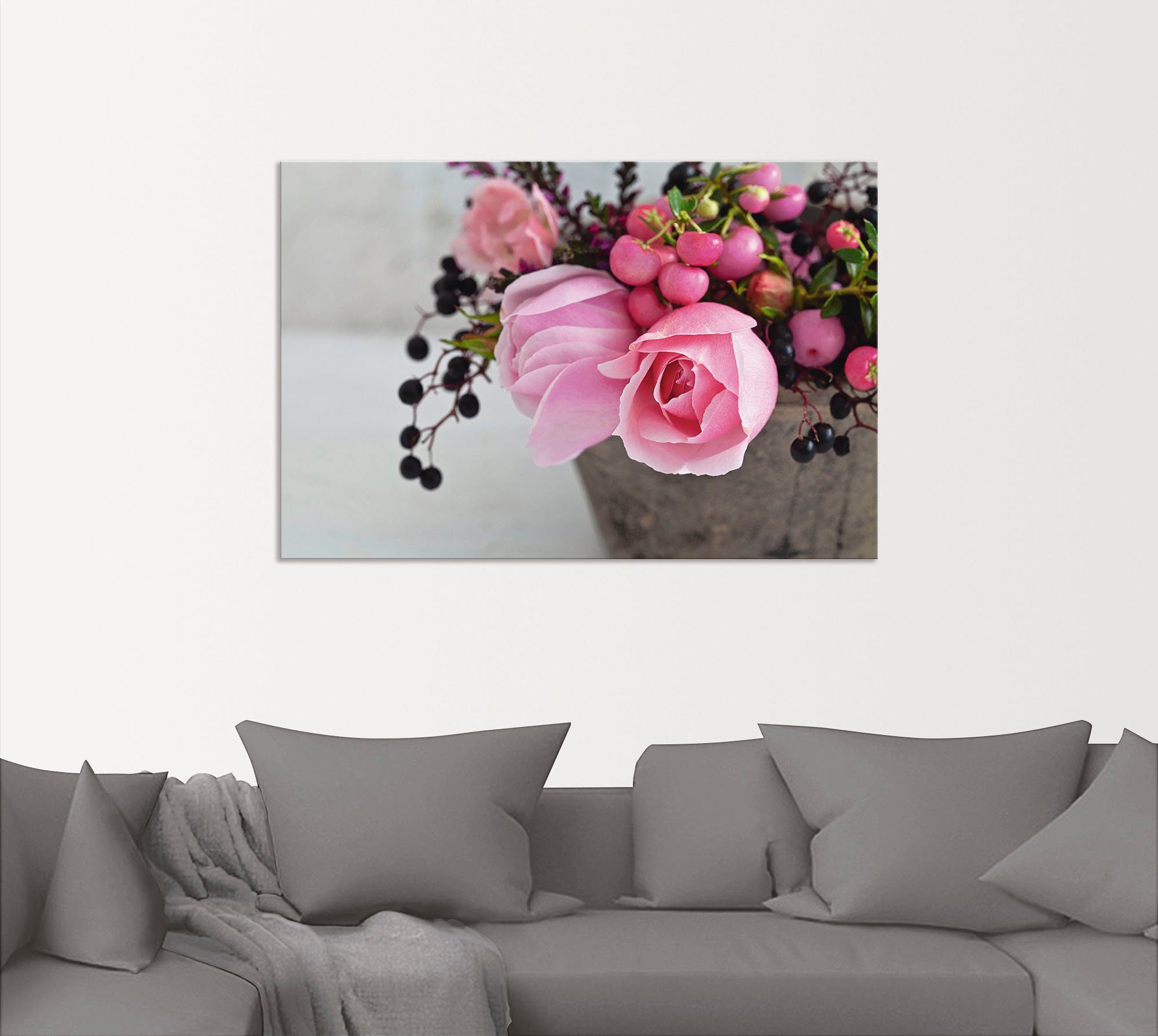 Blumen Größen Wandaufkleber in (1 versch. Rosenträume, Wandbild als Alubild, oder Leinwandbild, Poster St), Artland