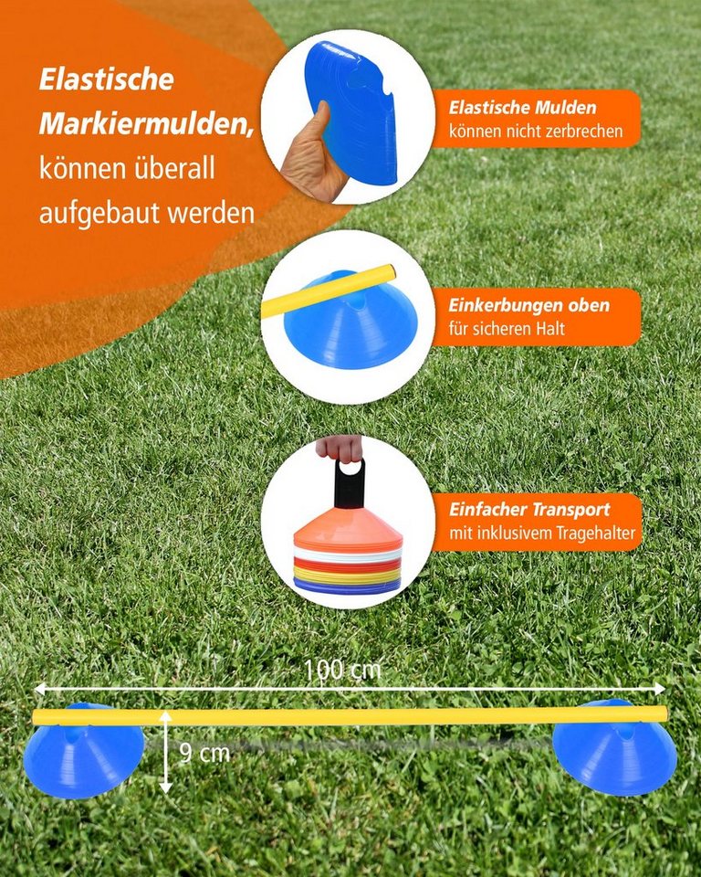 Thumbnail - Superhund Agility-Hürde Cavaletti Mini-Hürden 5er Set mit Blauen Markiermulden Stange 100 cm F, Kunststoff