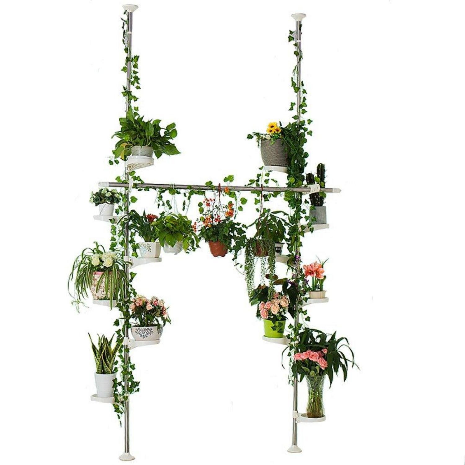 LuxusKollektion Pflanzentreppe Teleskop Blumenregal Doppelpol Elfenbein (1 St)