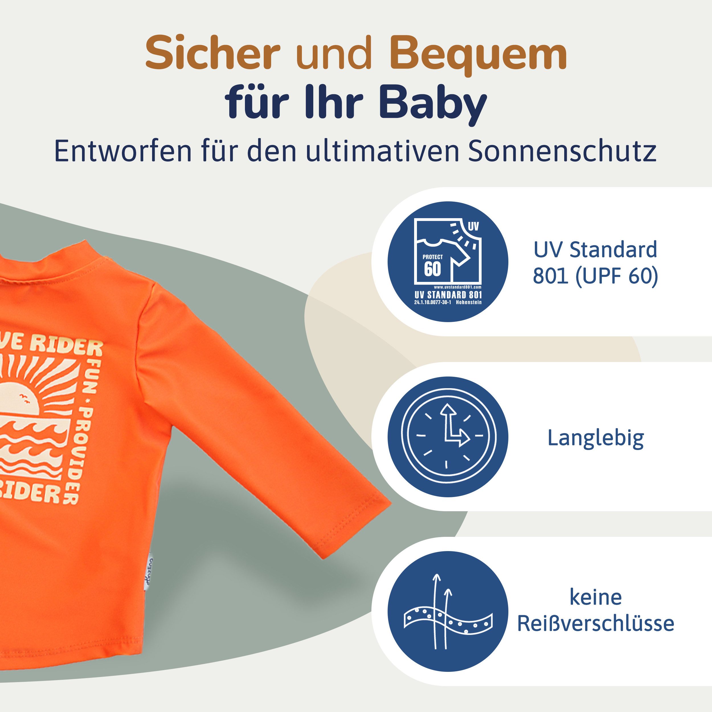 Rash Guard UV Shirt Kinder Langarm & UPF 60 Sonnenschutz