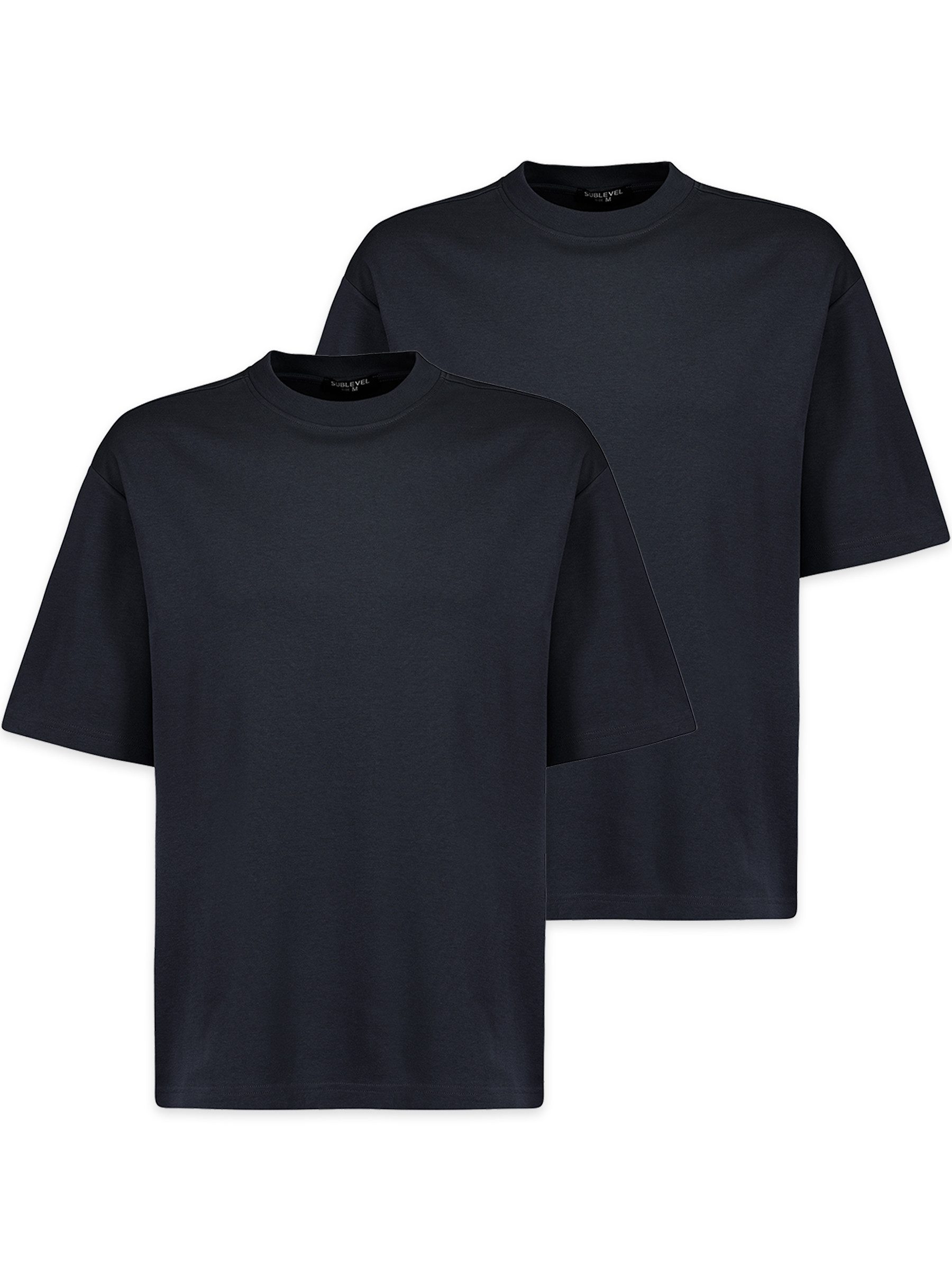 T-Shirt Unifarbenes Kurzarmoberteil 2er-Set Rundhalsausschnitt Basic