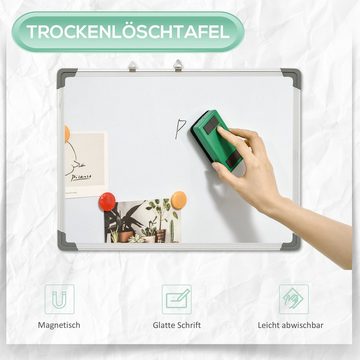 HOMCOM Magnettafel Whiteboard Magnettafel, leicht abwischbar, mit 4 Markern, 10 Magneten, (Set, 1-tlg., Whiteboard), mit 4 Markern 10 Magnet abwischbar 60 x 45 cm