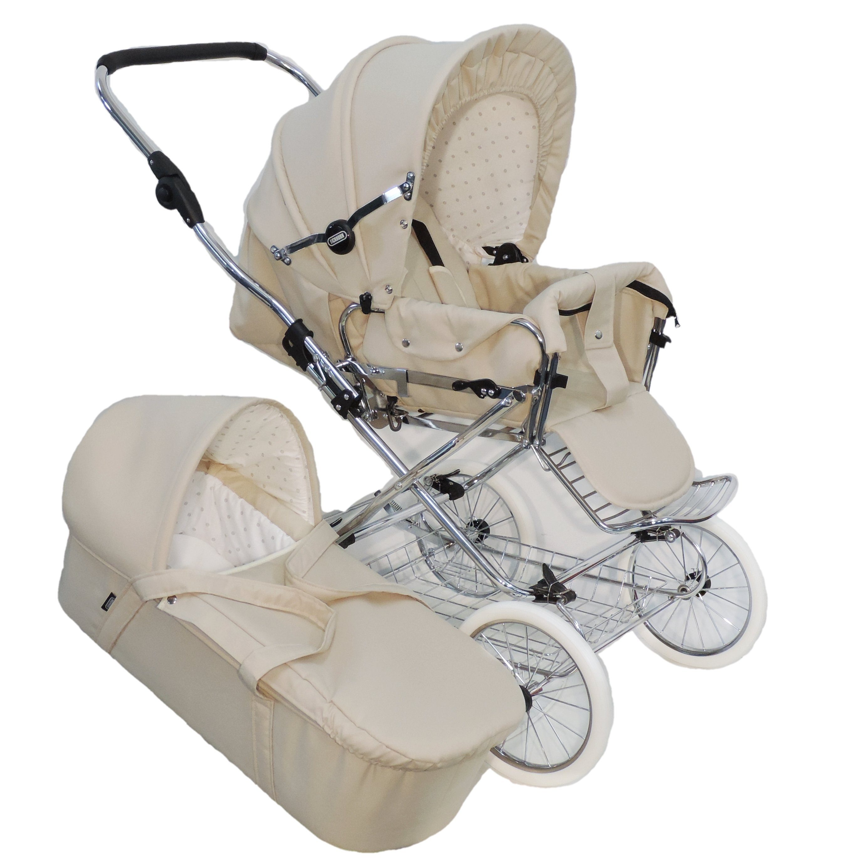 Eichhorn Kinderwagen Kombi-Kinderwagen EU Sportwagen sand zum mit in Designer, umbaubar - made EVA-Vollmaterial-Rädern