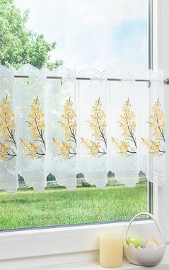 Scheibengardine Blütenträume, Plauener Spitze®, (1 St), transparent, HxB 45x48cm