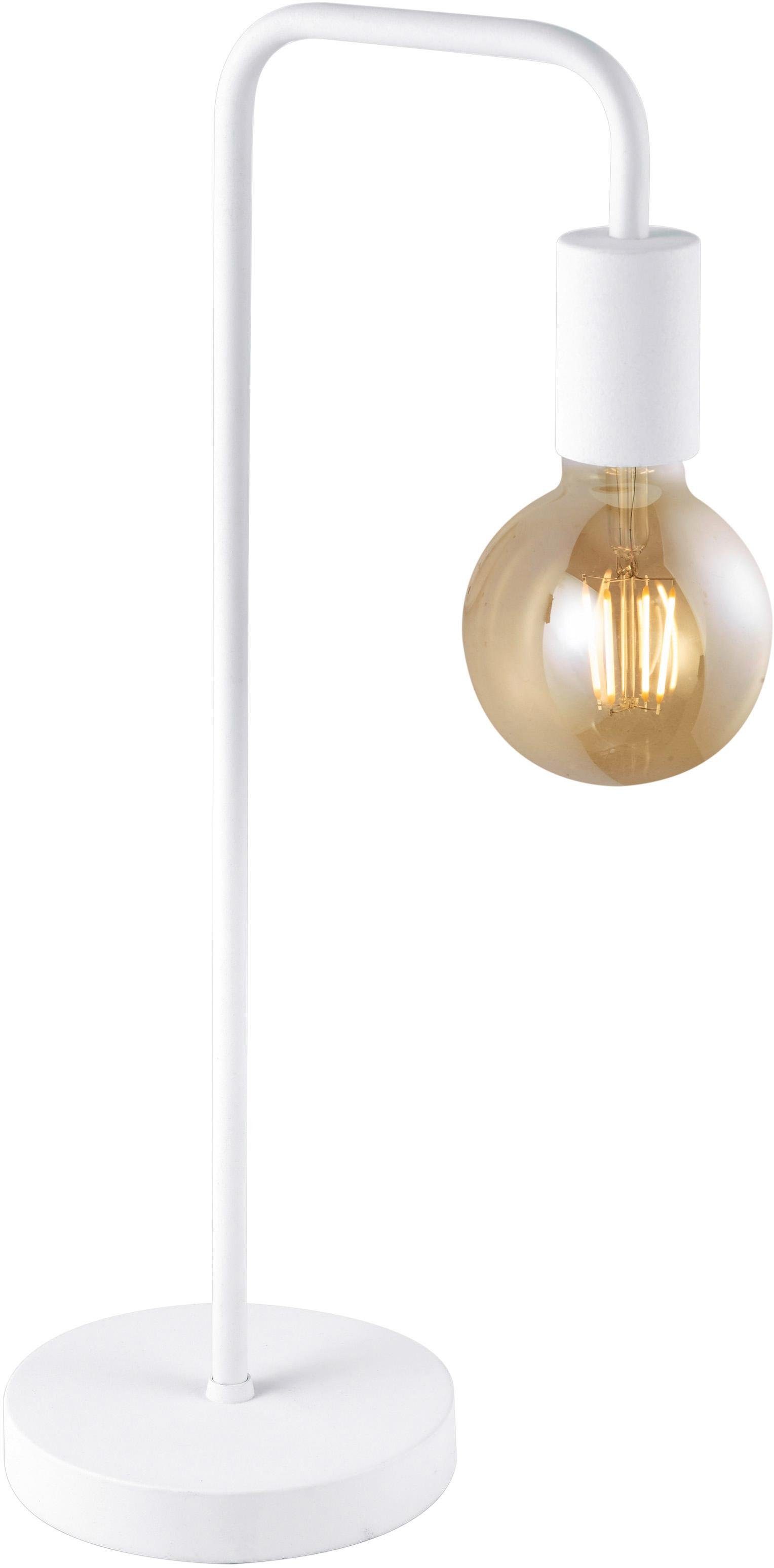 TRIO Leuchten Tischleuchte Diallo, ohne Leuchtmittel, mit Schnurschalter, Höhe 51cm, exkl Leuchtmittel E27, modernes Design weiß | Tischlampen