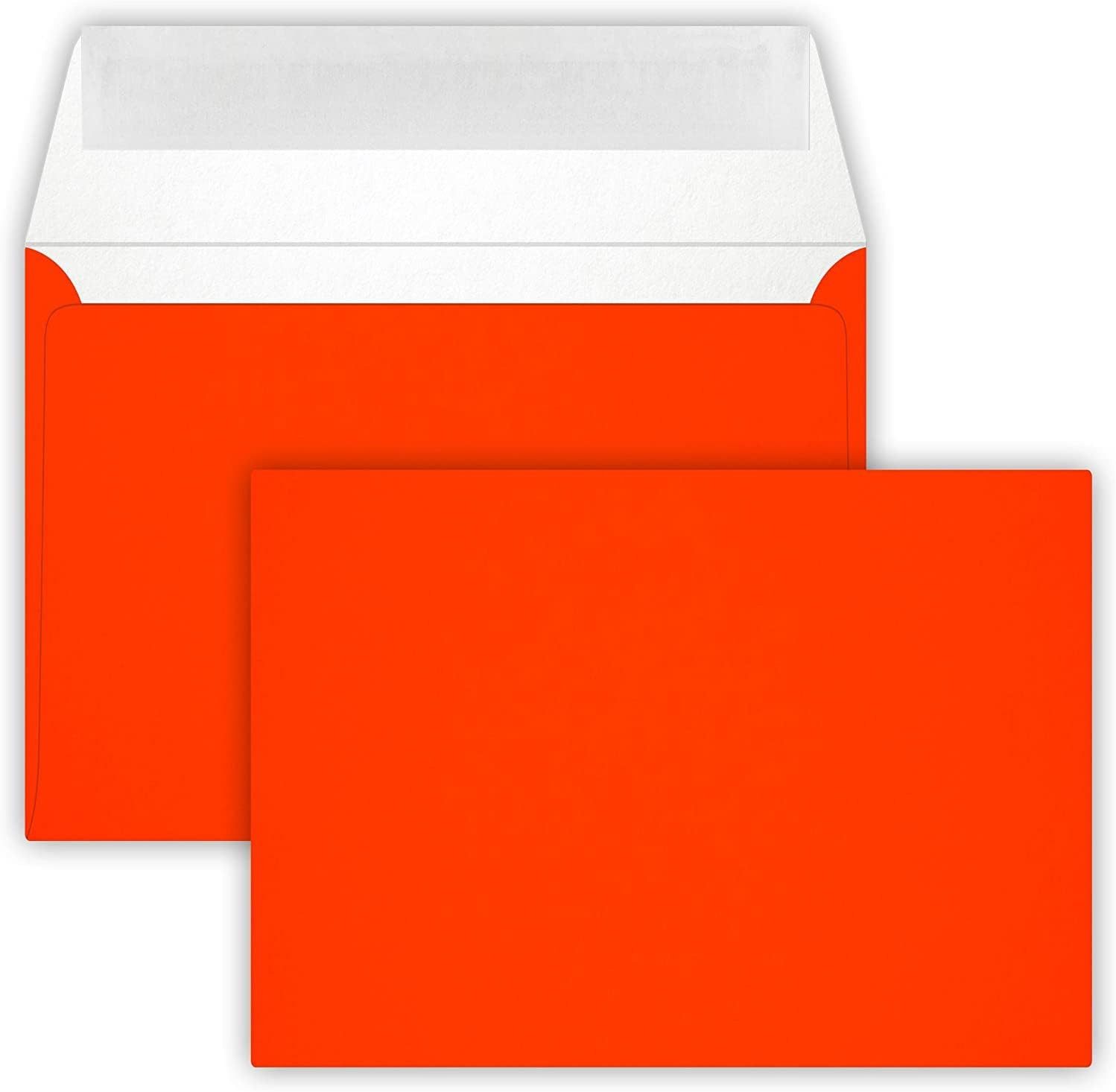 Briefumschläge24Plus Briefumschlag 25 St. C6 (114 x 162 mm) Briefumschläge Haftklebend NEON Rot, C6 114 x 162 mm Recyceltes Material NEON