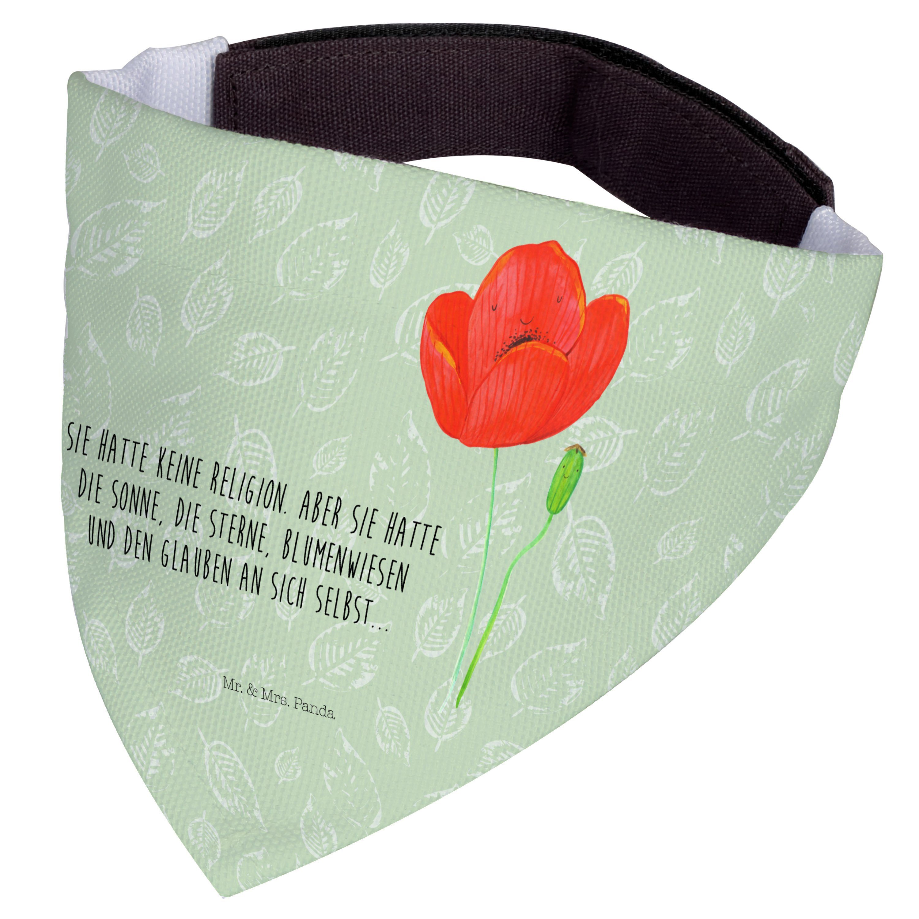 Mr. & Mrs. Panda Hundefliege Blume Mohnblume, Hunde-Halstuch, Blattgrün, Halstuch Hund, Motivation, Polyester, Hunde Bandana Hundebandana Halstuch Hund