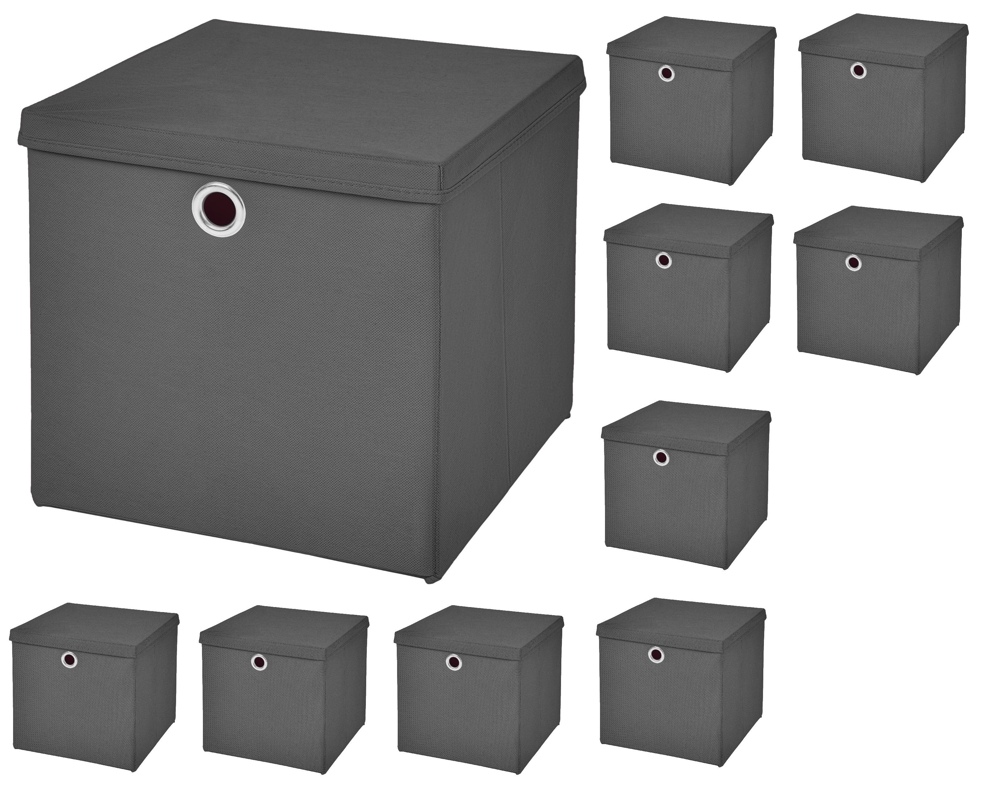 StickandShine 4er Set Schwarz Faltbox 30 x 30 x 30 cm