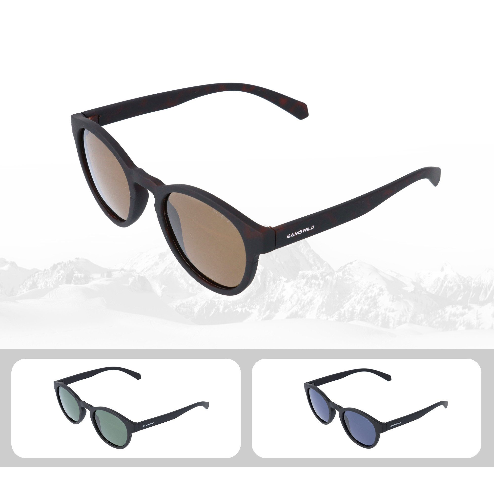 Gamswild Sonnenbrille UV400 GAMSSTYLE Modebrille polarisiert/Rubbertouchhaptik Damen Herren Modell WM6210 in braun, blau, G15