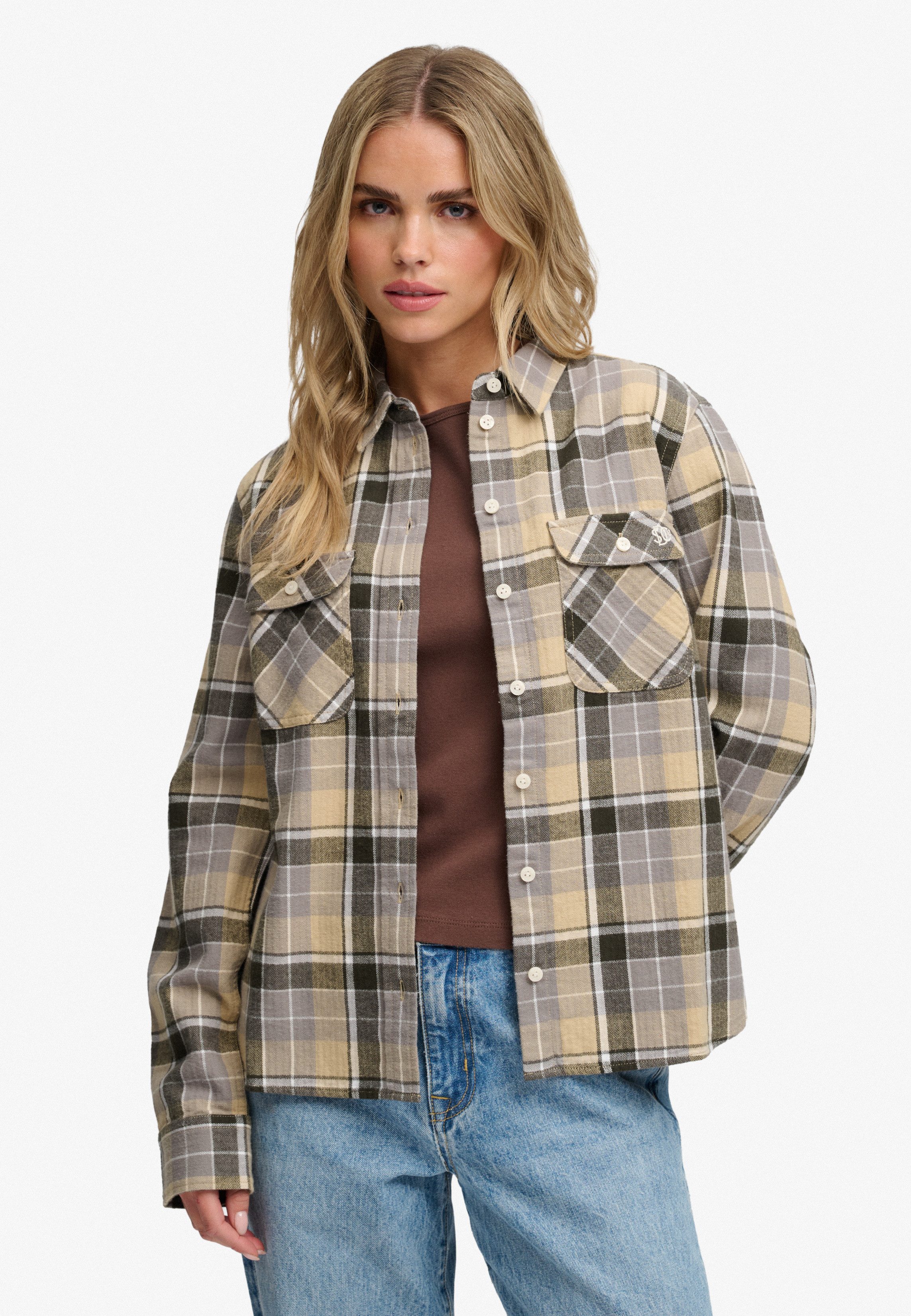 Superdry Karobluse LUMBERJACK CHECK FLANNEL SHIRT Baumwolle, relaxed fit, aus weichem Flanell
