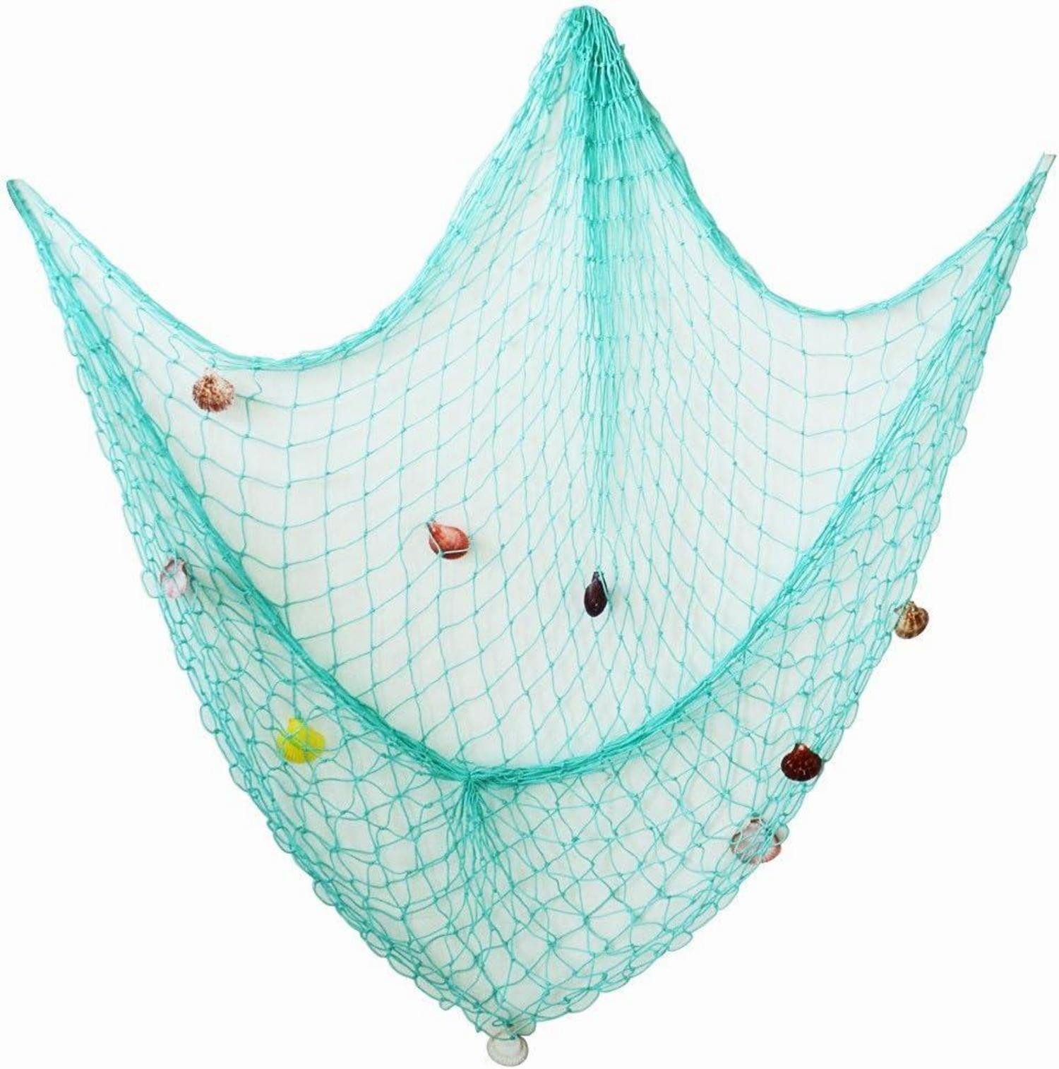 Hängedekoration 150x200cm Fischernetz Deko mit Muscheln zum Aufhängen - Maritime Wand