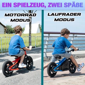 EVERCROSS TECH Spielzeug-Motorrad EV06M 12 Zoll Mini-ElektroLaufrad für Kinder 100W motor, Elektro-Laufräder 3-6 Jahre, Max Speed 15km/h, 24V 4AH AKKU
