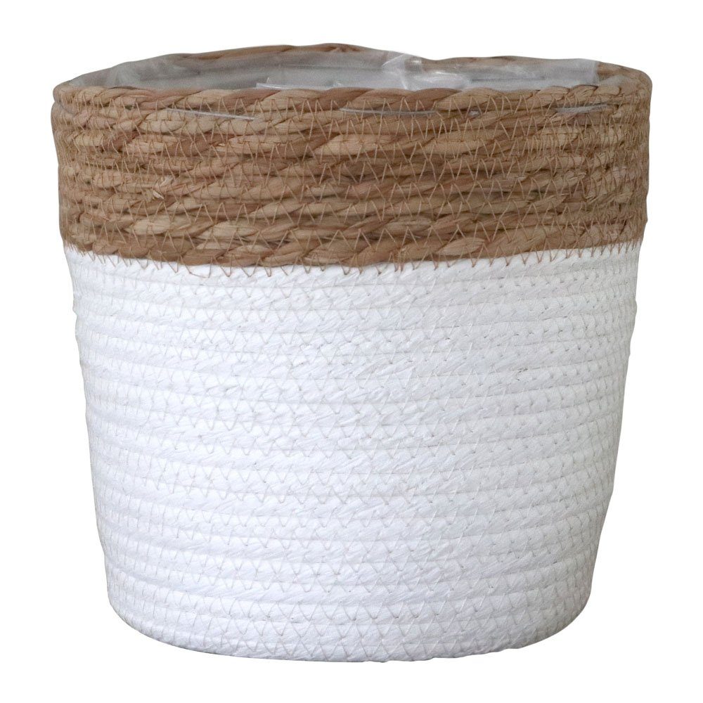Grafelstein Pflanzkübel Pflanzkorb BREEZY weiß mit braunem Rand D22cm Pfla günstig online kaufen