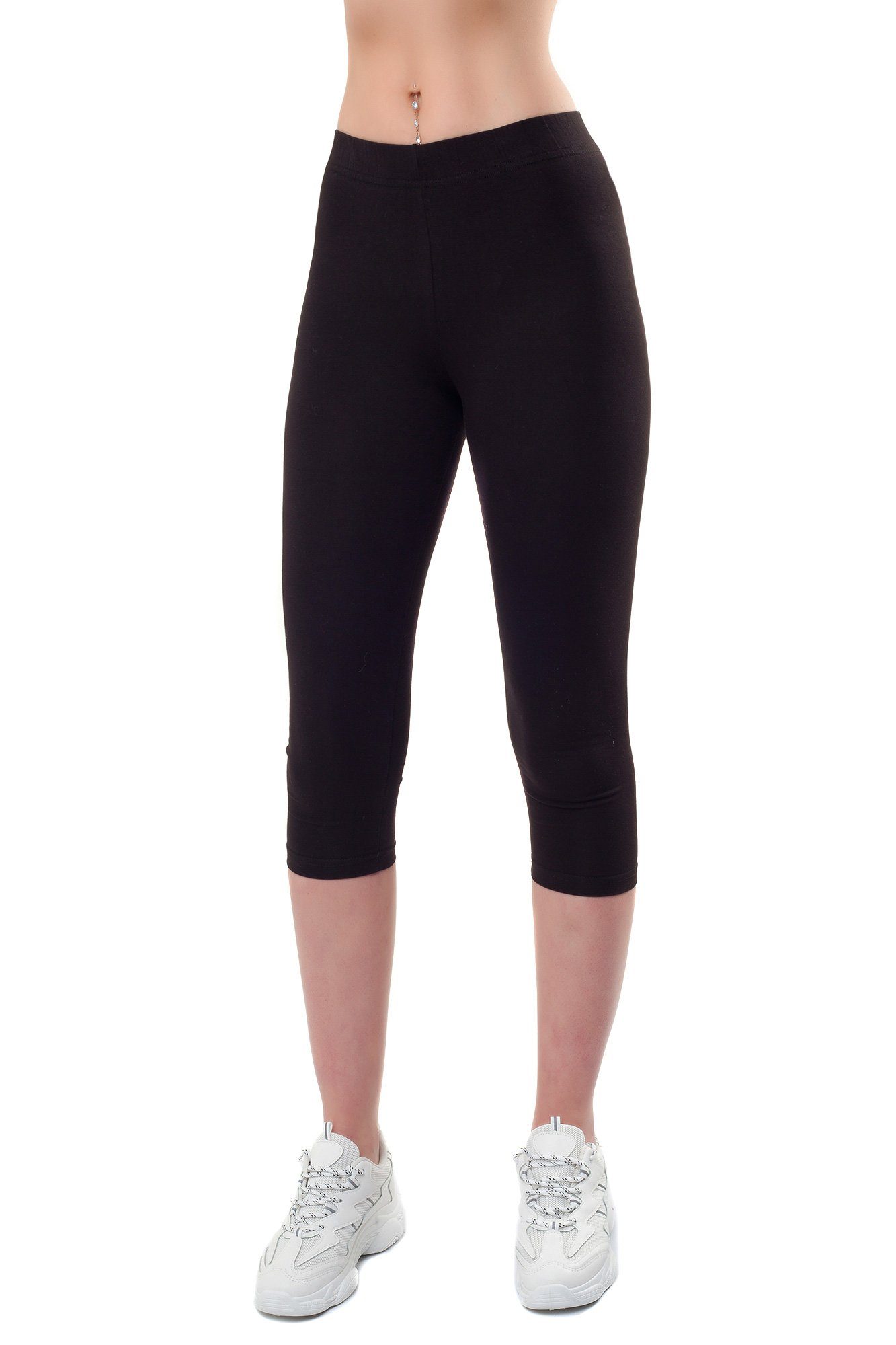 Bongual Caprileggings Basics mit Komfortbund schwarz