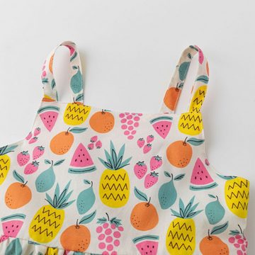 suebidou Midikleid Mädchenkleid mit Trägern "Tropical Fruits" Sommerkleid Allover Print Tropical Fruits