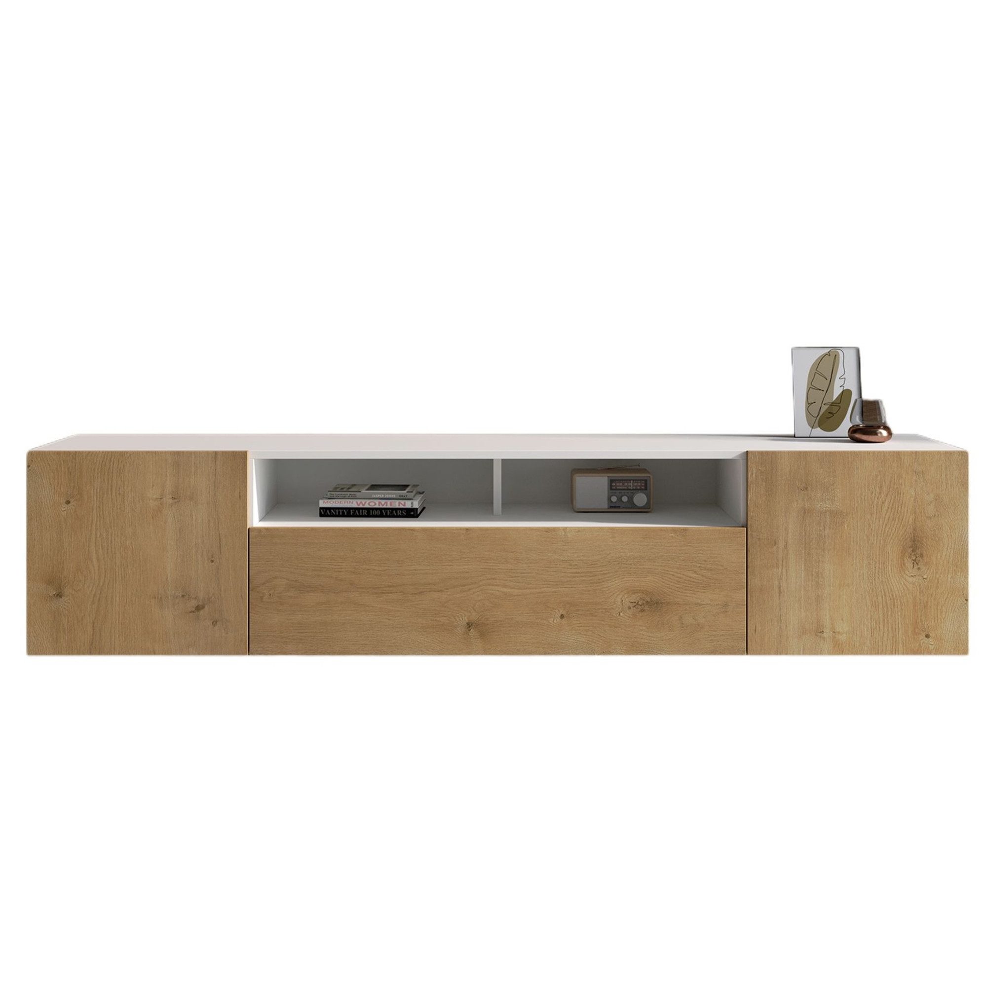 Lowboard TV-Board TV-Schrank Fernsehschrank Hängend Holz 180x34.4x39cm