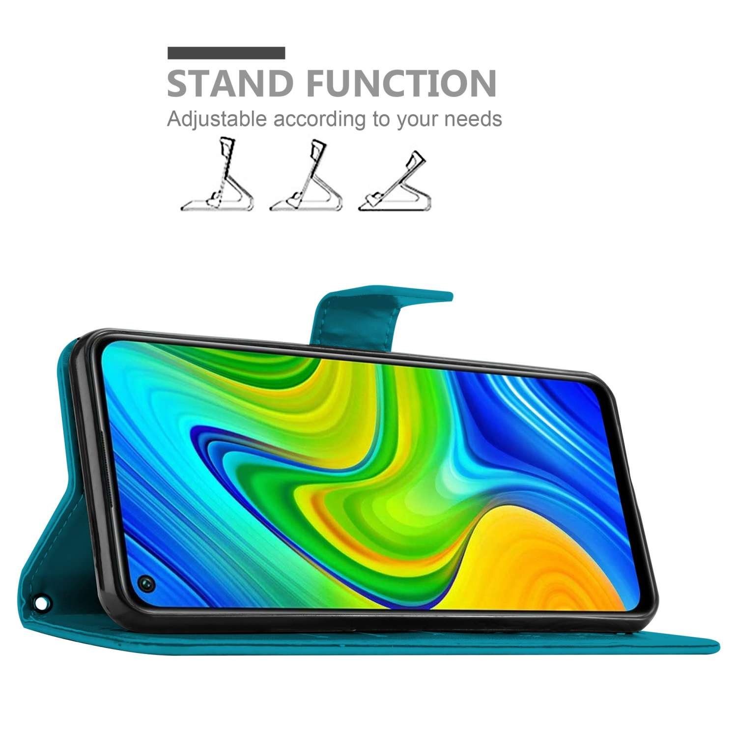 Cadorabo Handyhülle für Xiaomi Mi 10T / Mi 10T PRO Hülle Xiaomi Mi 10T / Mi 10T PRO, Hülle Schutzhülle Blumen Flower mit Standfunktion Kartenfach Magnet