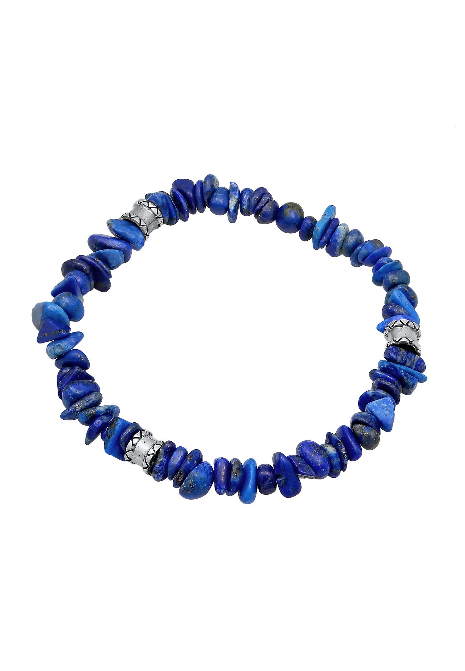 Kuzzoi Bead-Armband-Set Herren Lapis Lazuli Bead 925 Vintage Silber