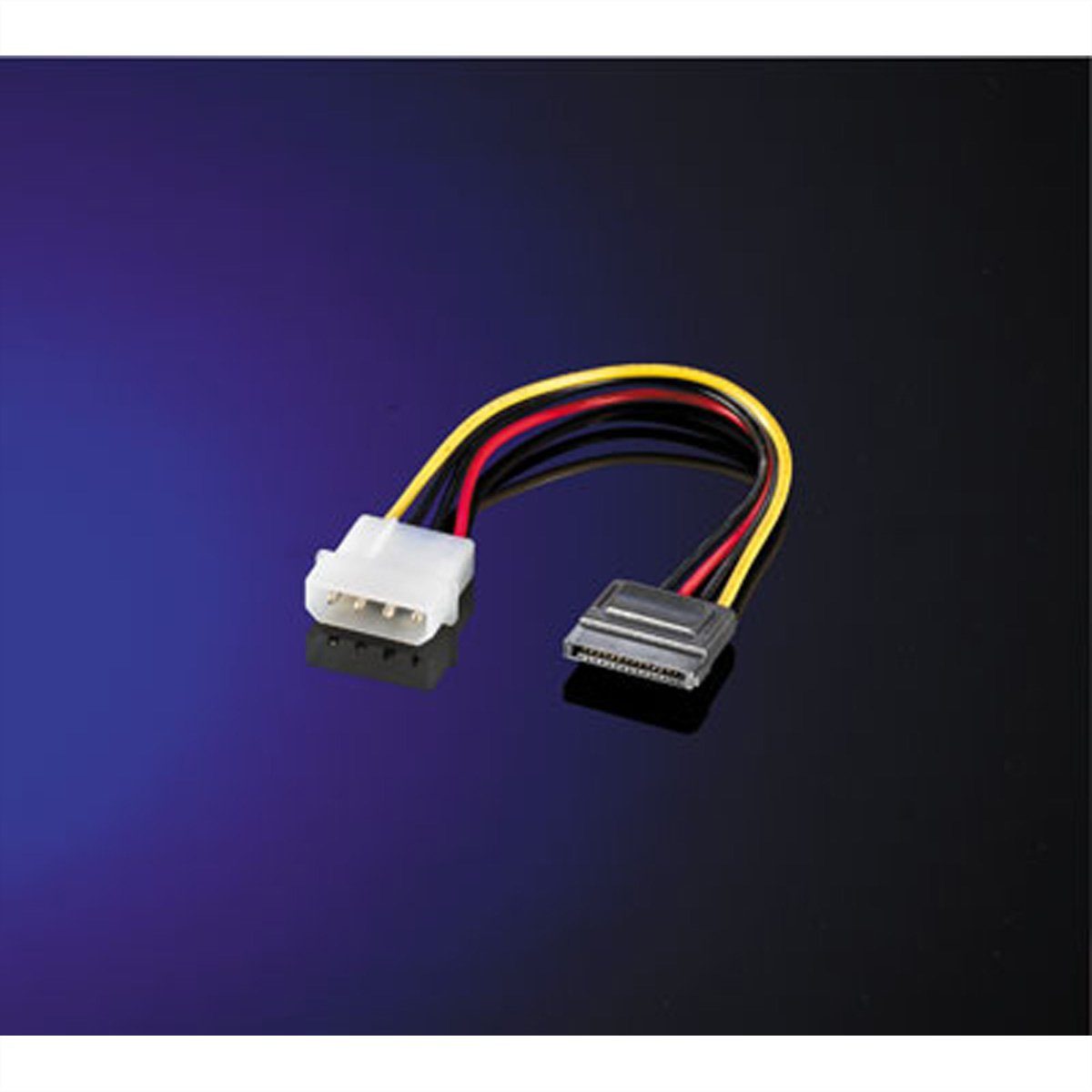 ROLINE Adapterkabel 4 pol. HDD / SATA Computer-Kabel, Molex 4-pin (BIG) Männlich (Stecker), SATA 15-polig (Power) Weiblich (Buchse) (15.0 cm)