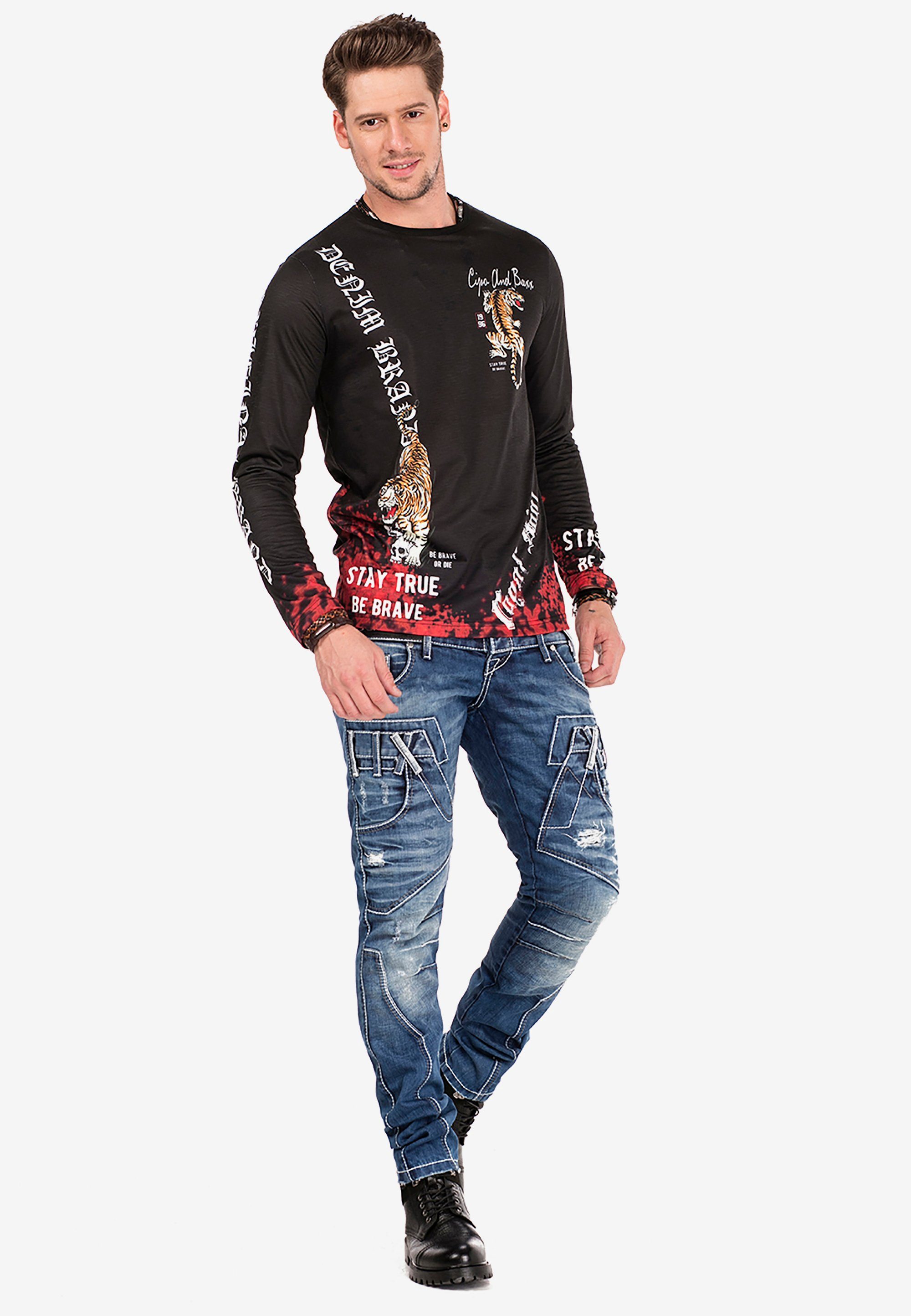 Cipo & Baxx Röhrenjeans mit Straight in Dreifachbund Fit