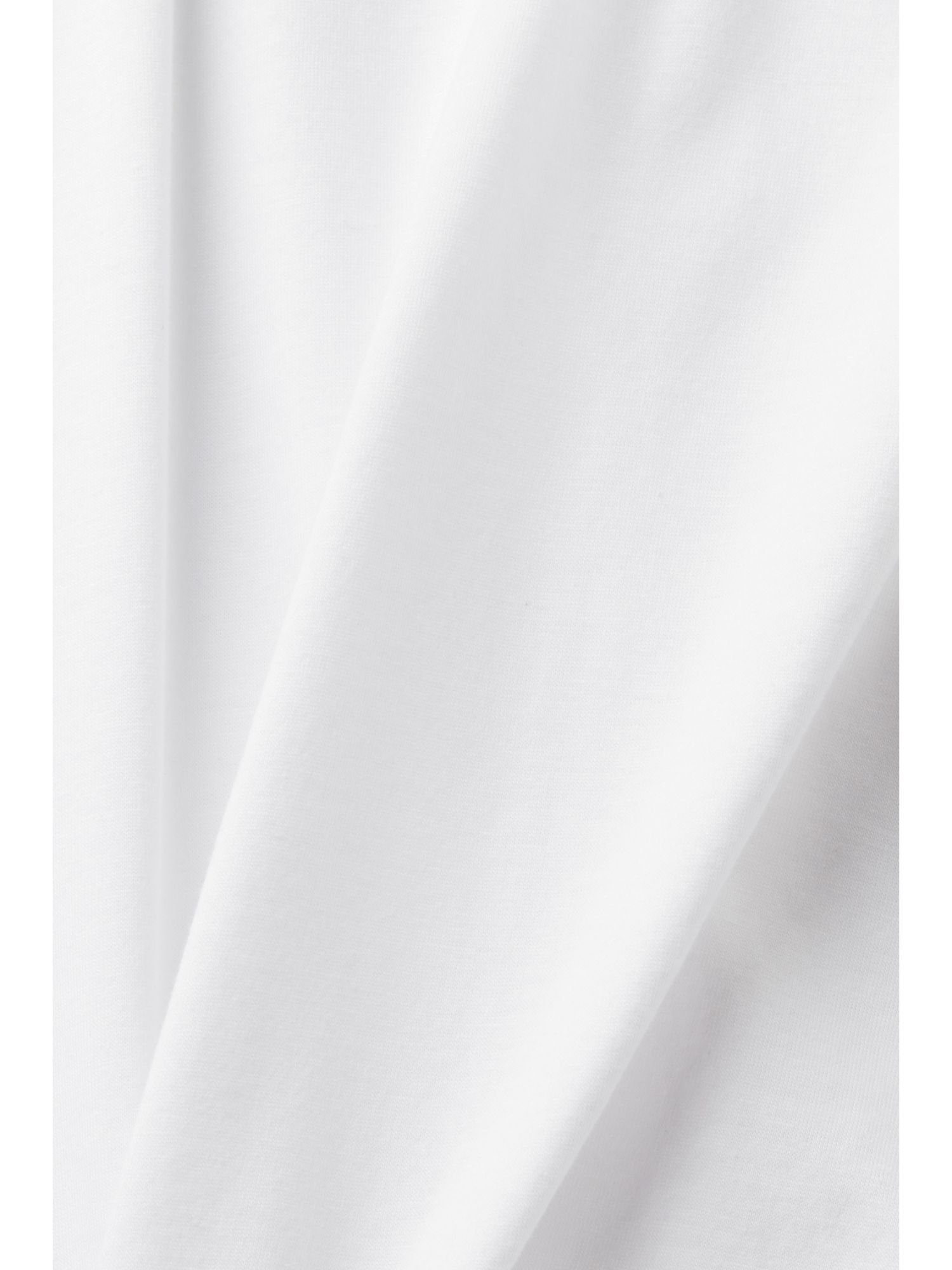 Print NEW mit (1-tlg) auf T-Shirt Brusthöhe WHITE T-Shirt Collection Esprit