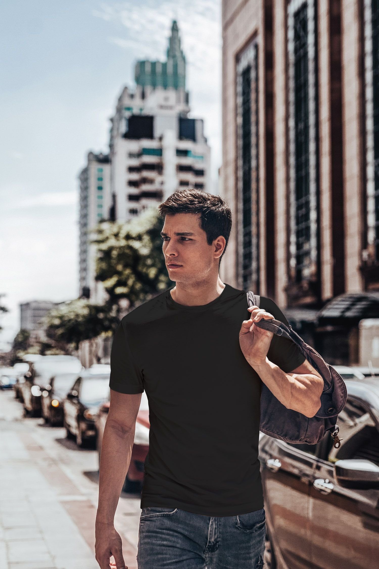 Neverless Print-Shirt Herren T-Shirt Wolf Polygon Kunst Grafik Tiermotiv Printshirt Fashion mit Print