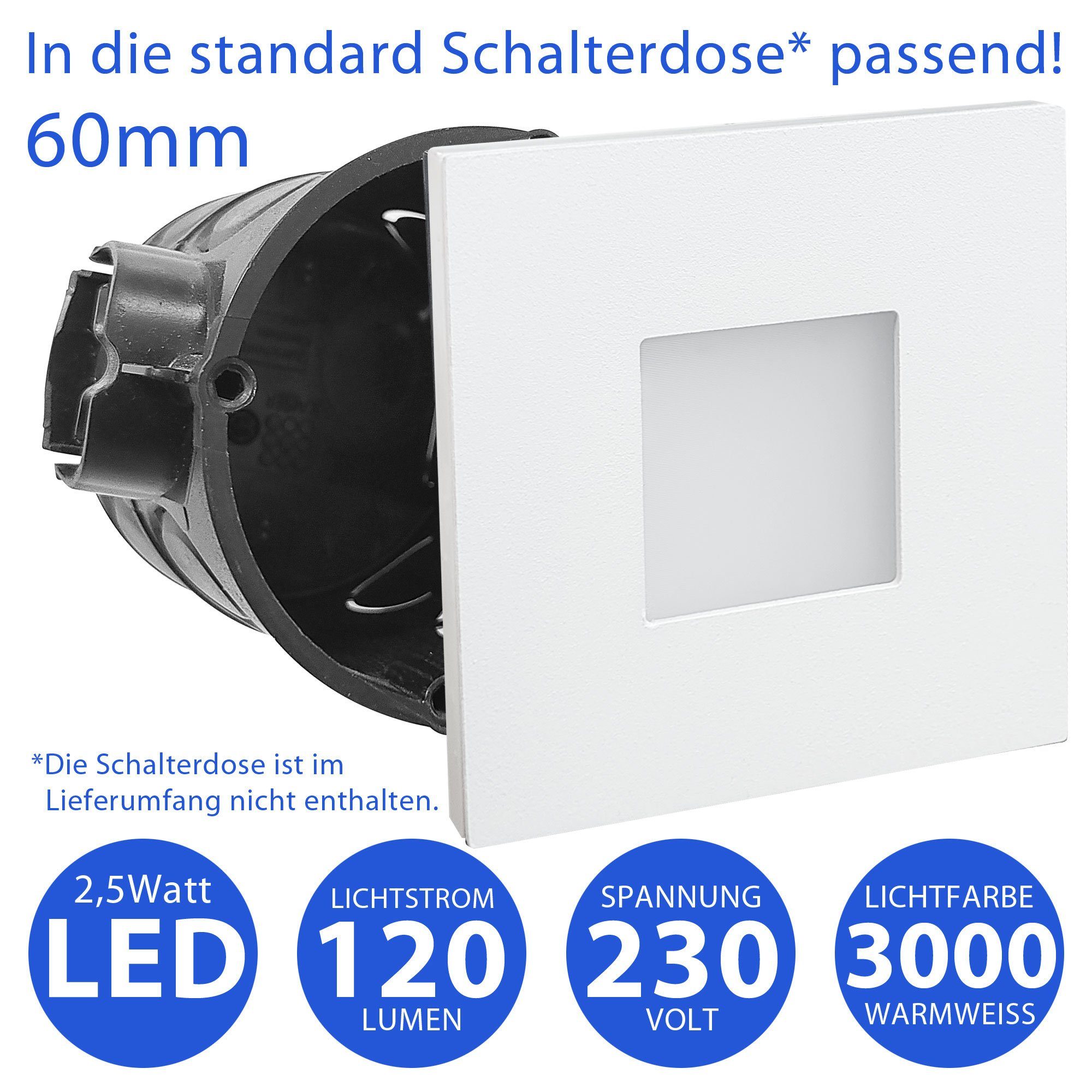 Maxkomfort LED Wandstrahler 6103, LED fest integriert, Warmweiß, 3000K, Treppenbeleuchtung