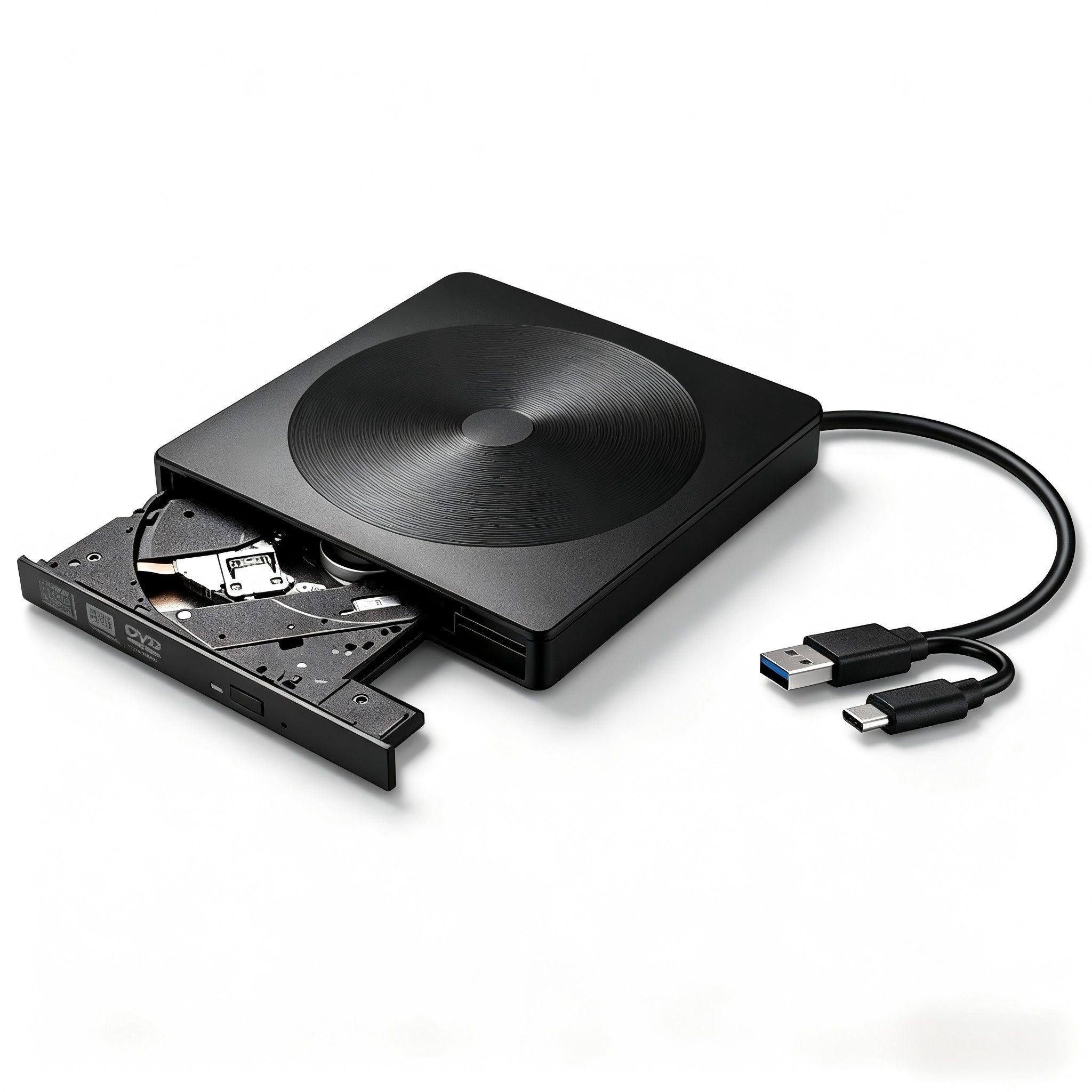 ibettertec 2-in-1 externes DVD-Laufwerk mit USB 3.0 & USB-C, DVD-Brenner (Plug & Play – kompatibel mit Laptop, PC, Mac, – CD/DVD Player & Brenner)