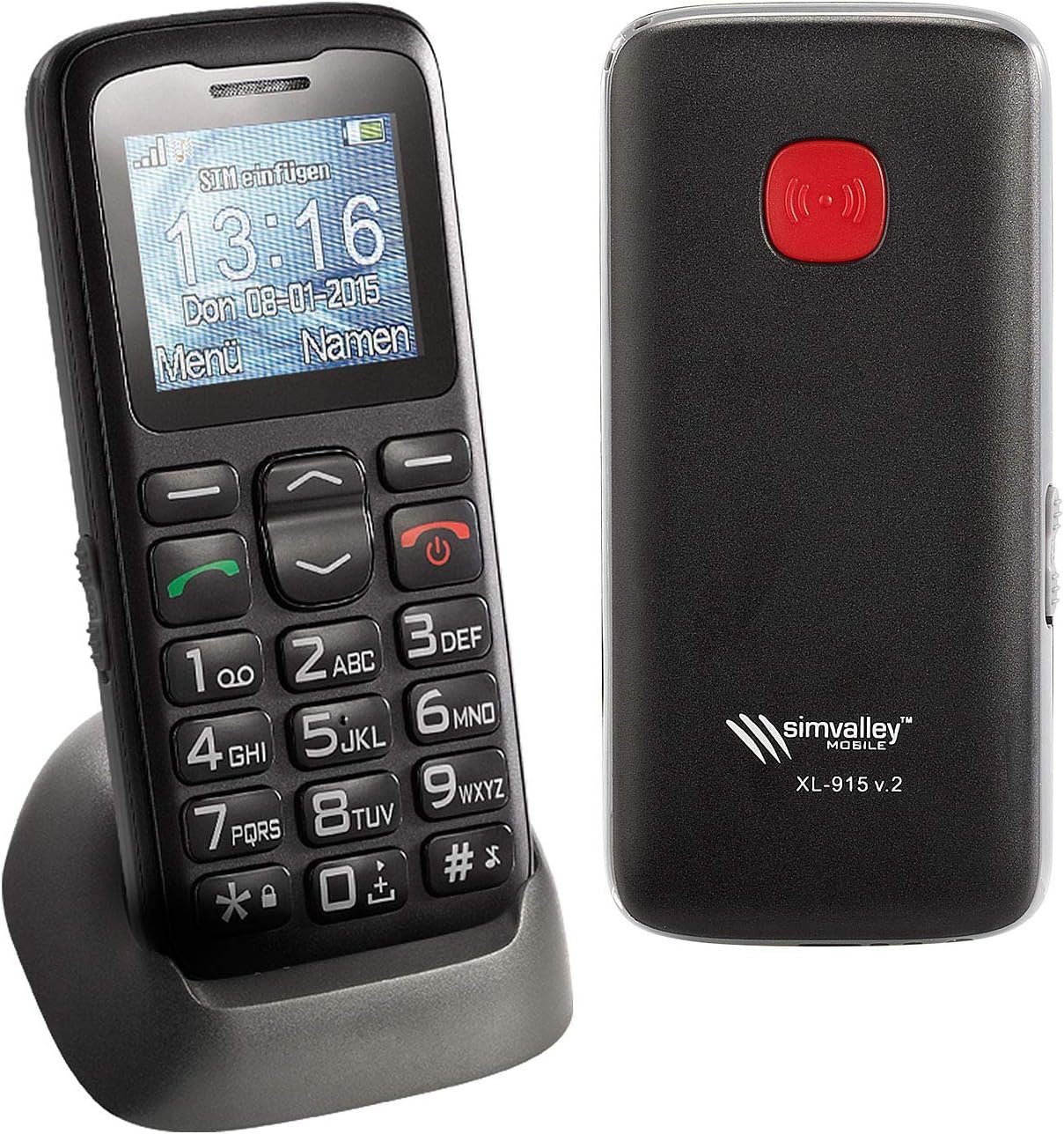 Simvalley Simvalley Mobile XL-915 V2 Senioren- & Notruf-HandyTelefon Seniorenhandy (1,77 Zoll)