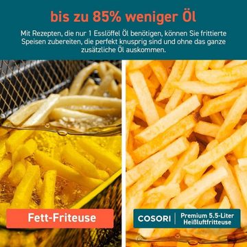 Cosori Heißluftfritteuse - Premium 5.5L XXL Heißluftfritteusen-Set, 1700 W