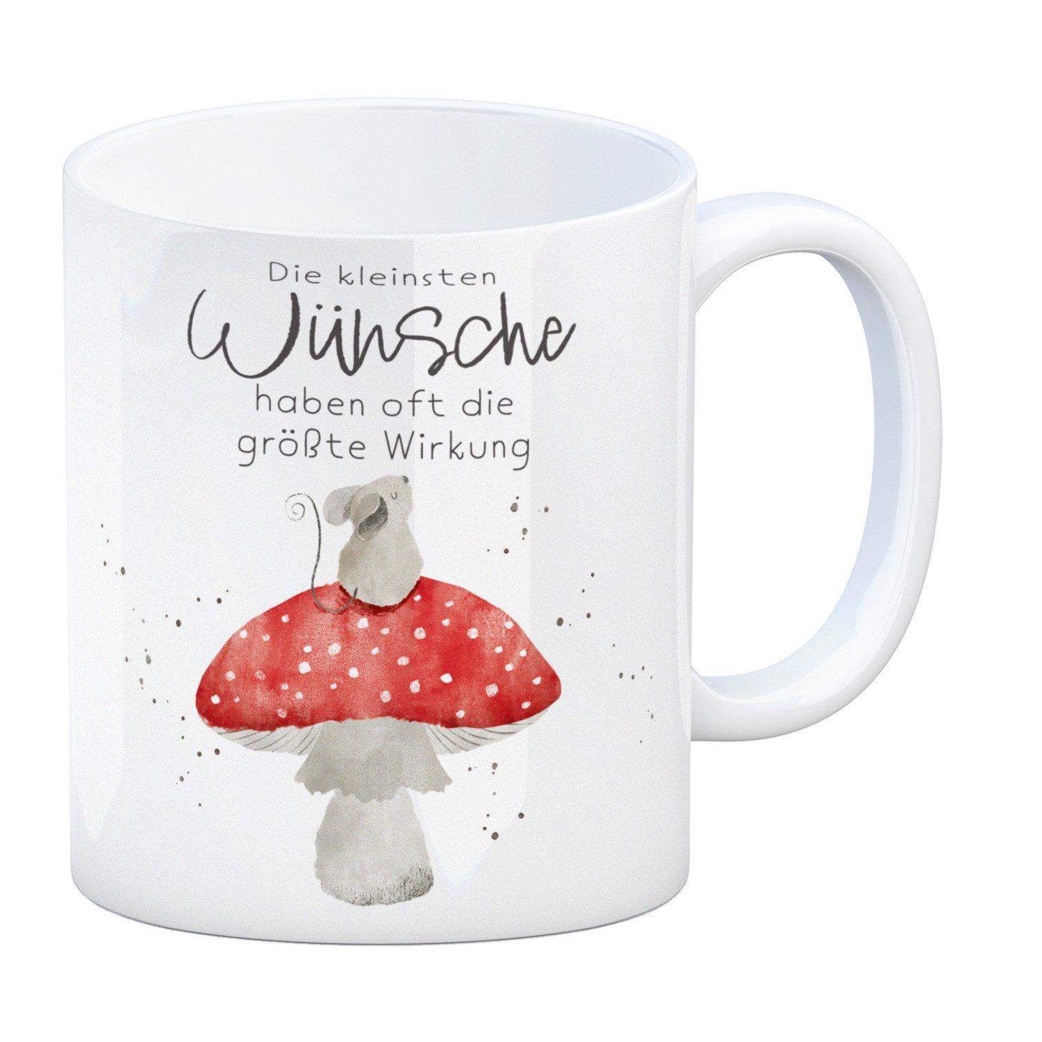 speecheese Tasse Maus auf Fliegenpilz Kaffeebecher mit Spruch Kleinste