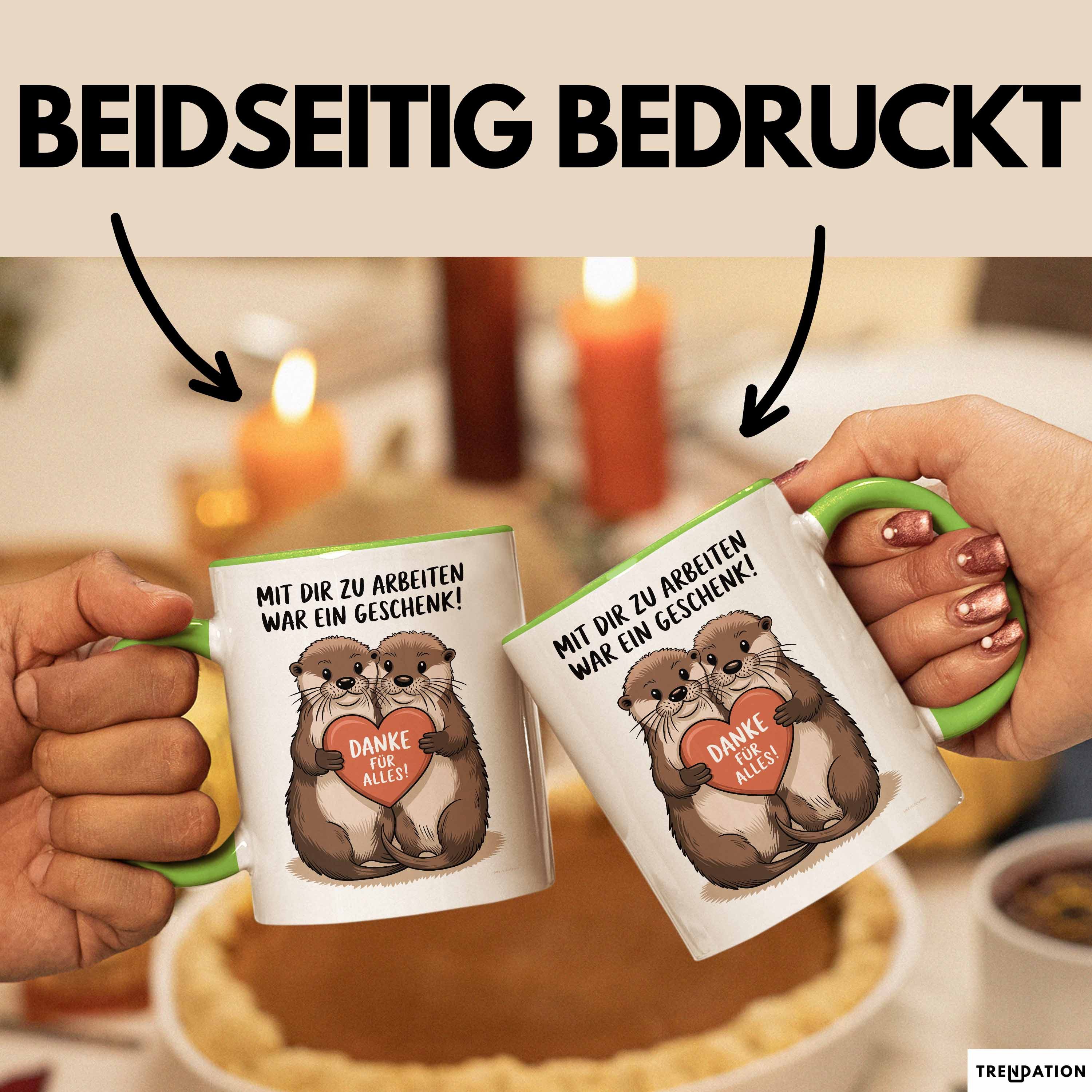 Trendation Tasse Büroarbeit Kollege Abschied Tasse Geschenk Lustige Geschenkidee Spruch, Keramik