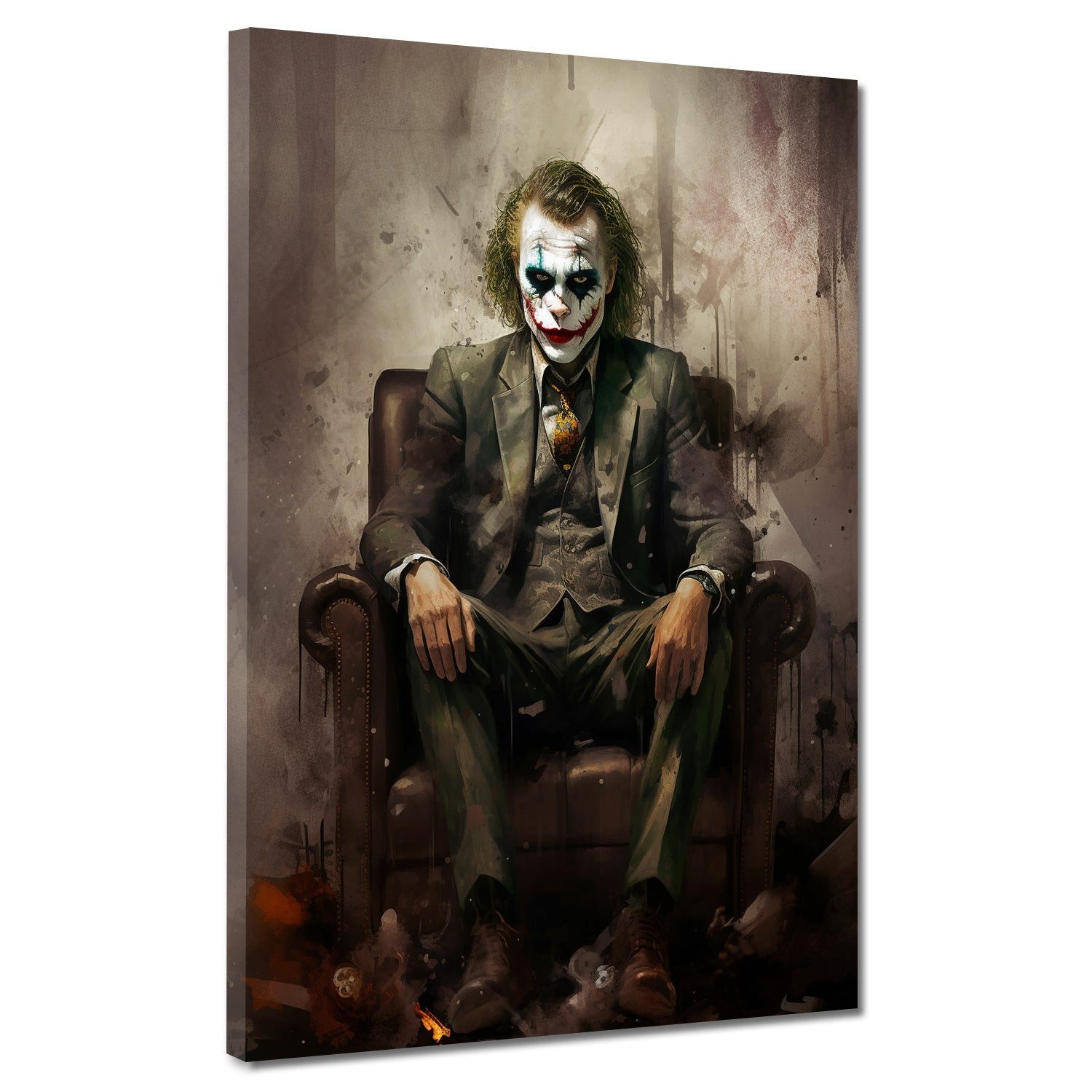 Artedinoi Leinwandbild Joker im Anzug sitzend günstig online kaufen