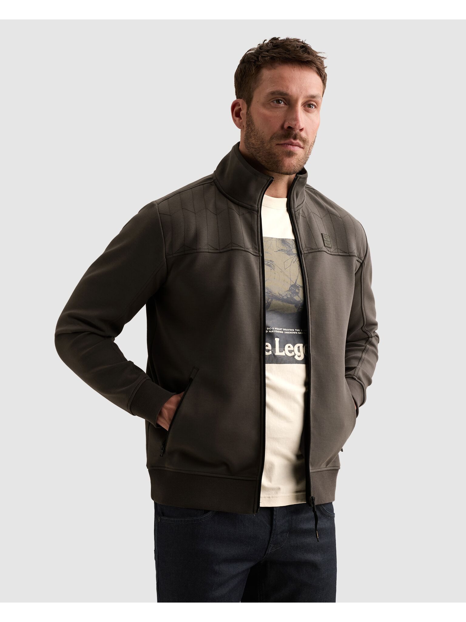 PME LEGEND Sweatjacke Vorderteil mit Passe