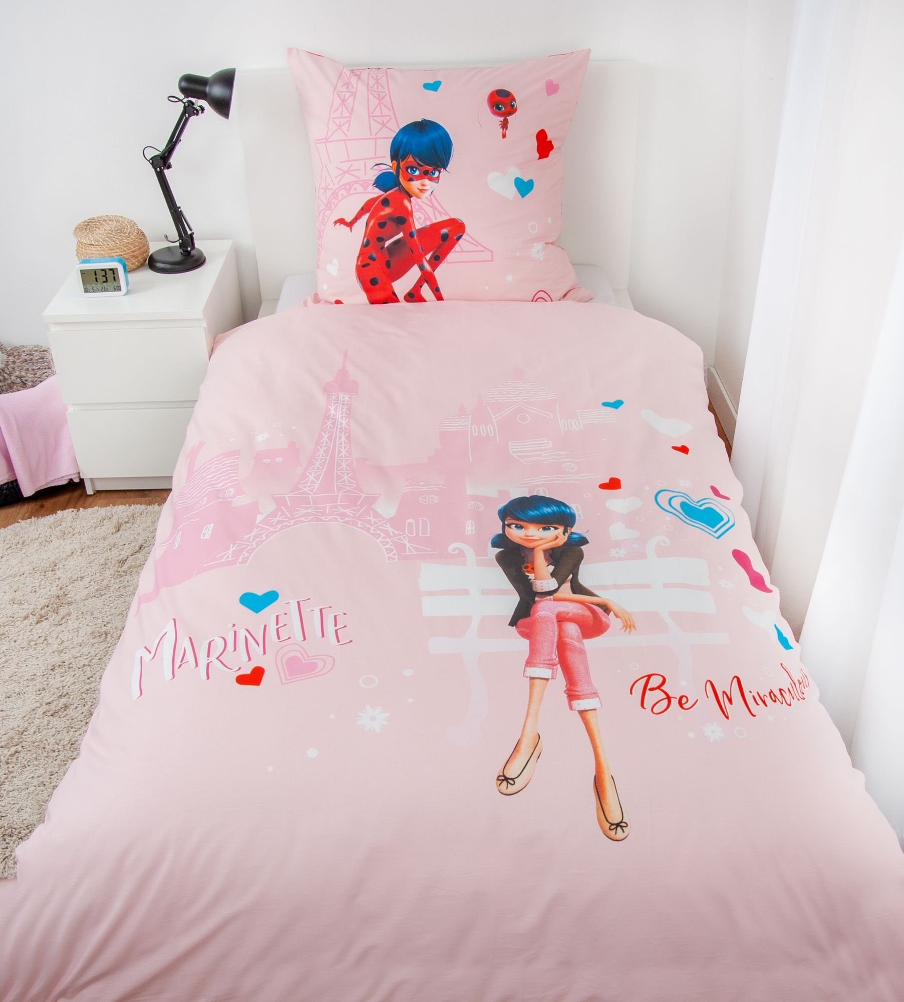 Herding Kinderbettwäsche Mädchen Flanell Bettwäsche Miraculous Ladybug Love günstig online kaufen