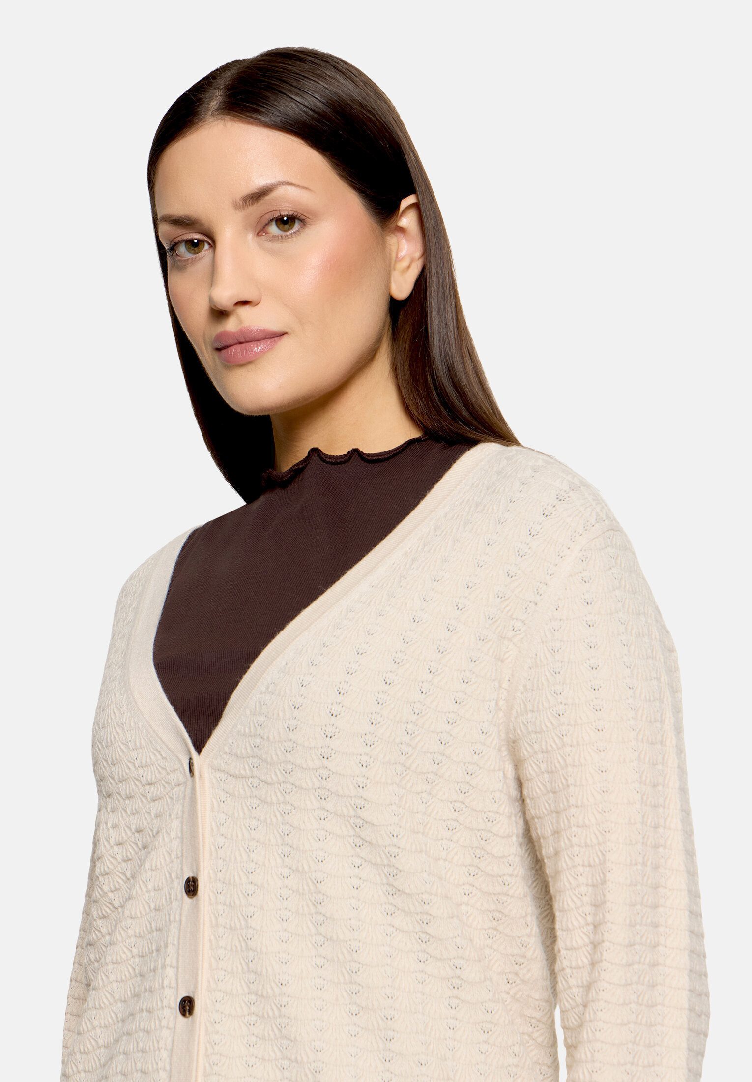 Cartoon Strickjacke Damen mit V-Ausschnitt (1-tlg)