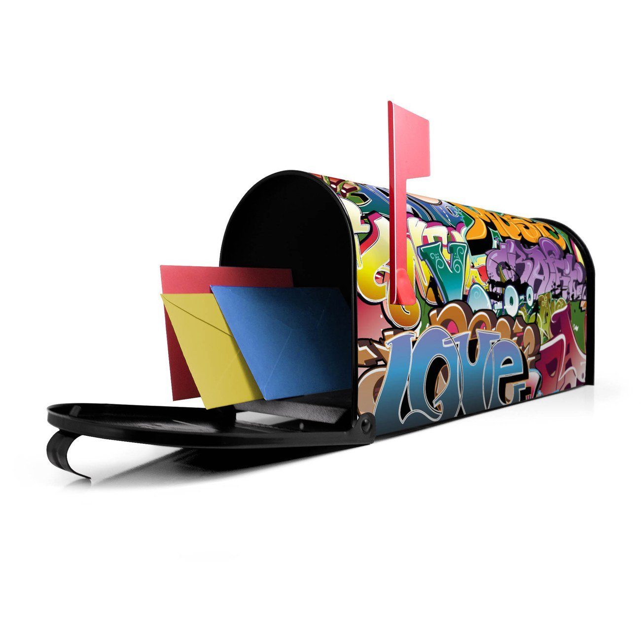 schwarz Mississippi 51 Briefkasten, Graffiti 22 x Amerikanischer (Amerikanischer 17 Mailbox USA), original Briefkasten x aus cm banjado