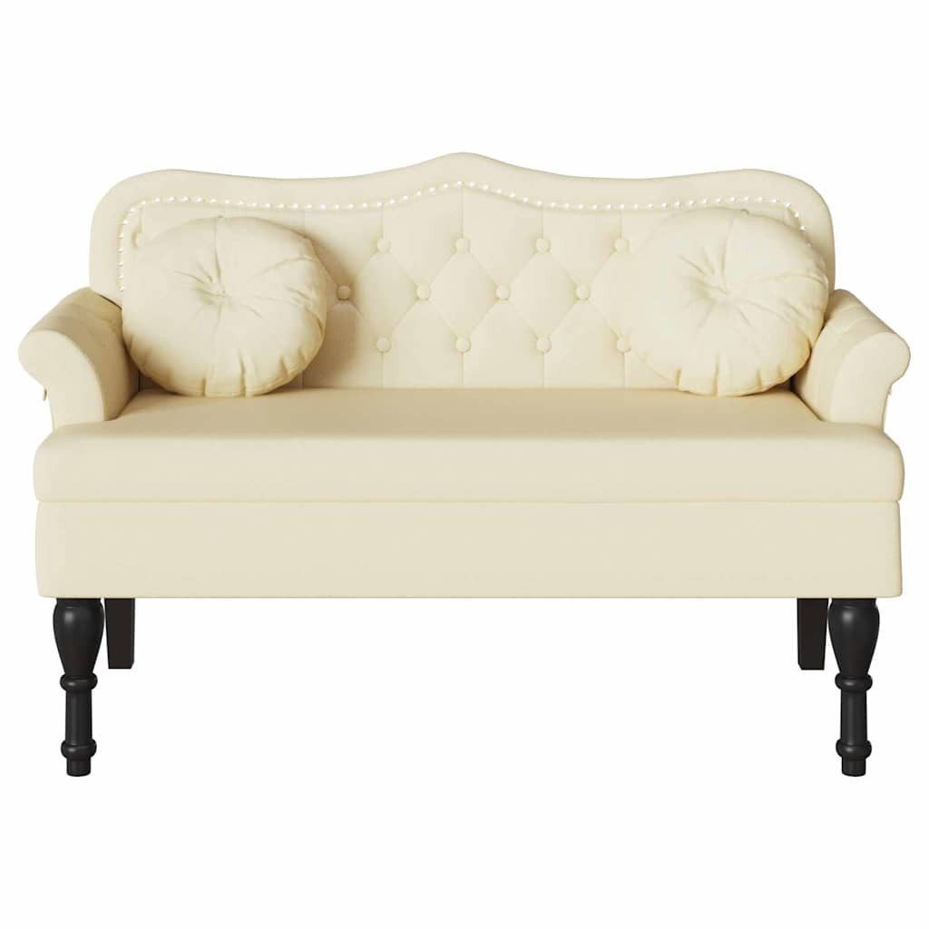 vidaXL Sitzbank Chesterfield Bank Creme 120,5 x 65 x 75 cm Kunstleder (1-St) – Bild 4 von 5