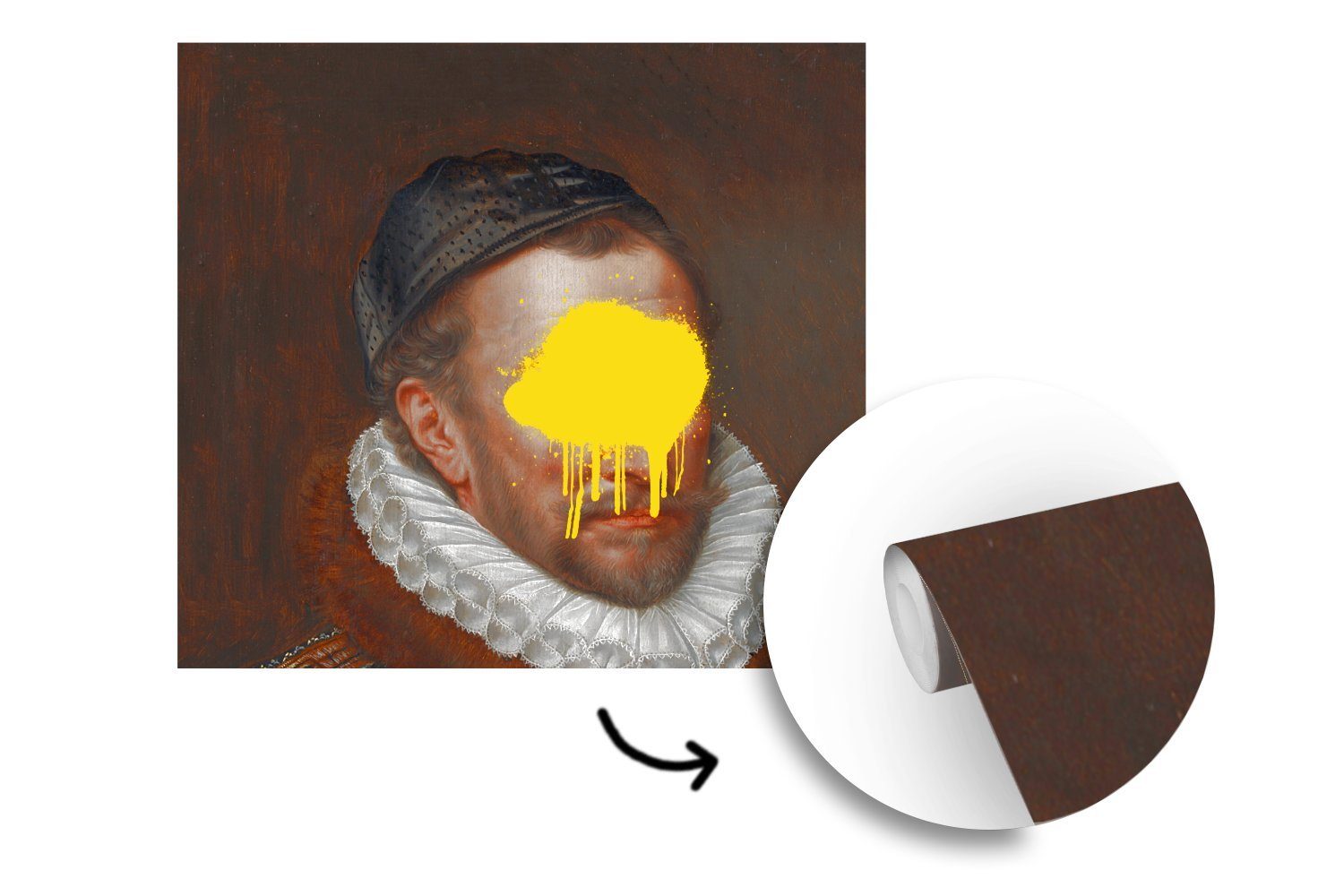 MuchoWow Fototapete Wilhelm von Oranien (5 oder Matt, Schlafzimmer, - Wohnzimmer Gemälde, Kunst Tapete für Vinyl - St), bedruckt, Wandtapete