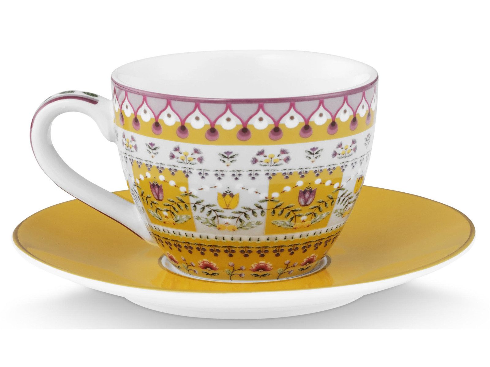PiP Studio Espressotasse Lily&Lotus Yellow Espressotasse mit Untertasse 0,12l Set2, Porzellan – Bild 4 von 5