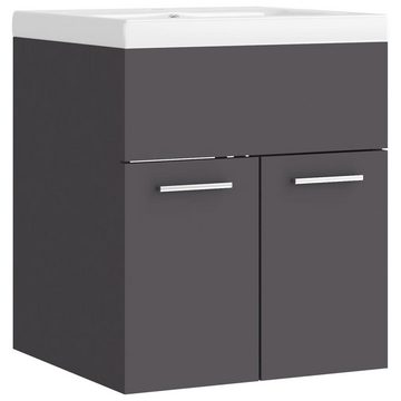 vidaXL Waschtisch Waschbeckenunterschrank mit Einbaubecken Grau Spanplatte 42 cm