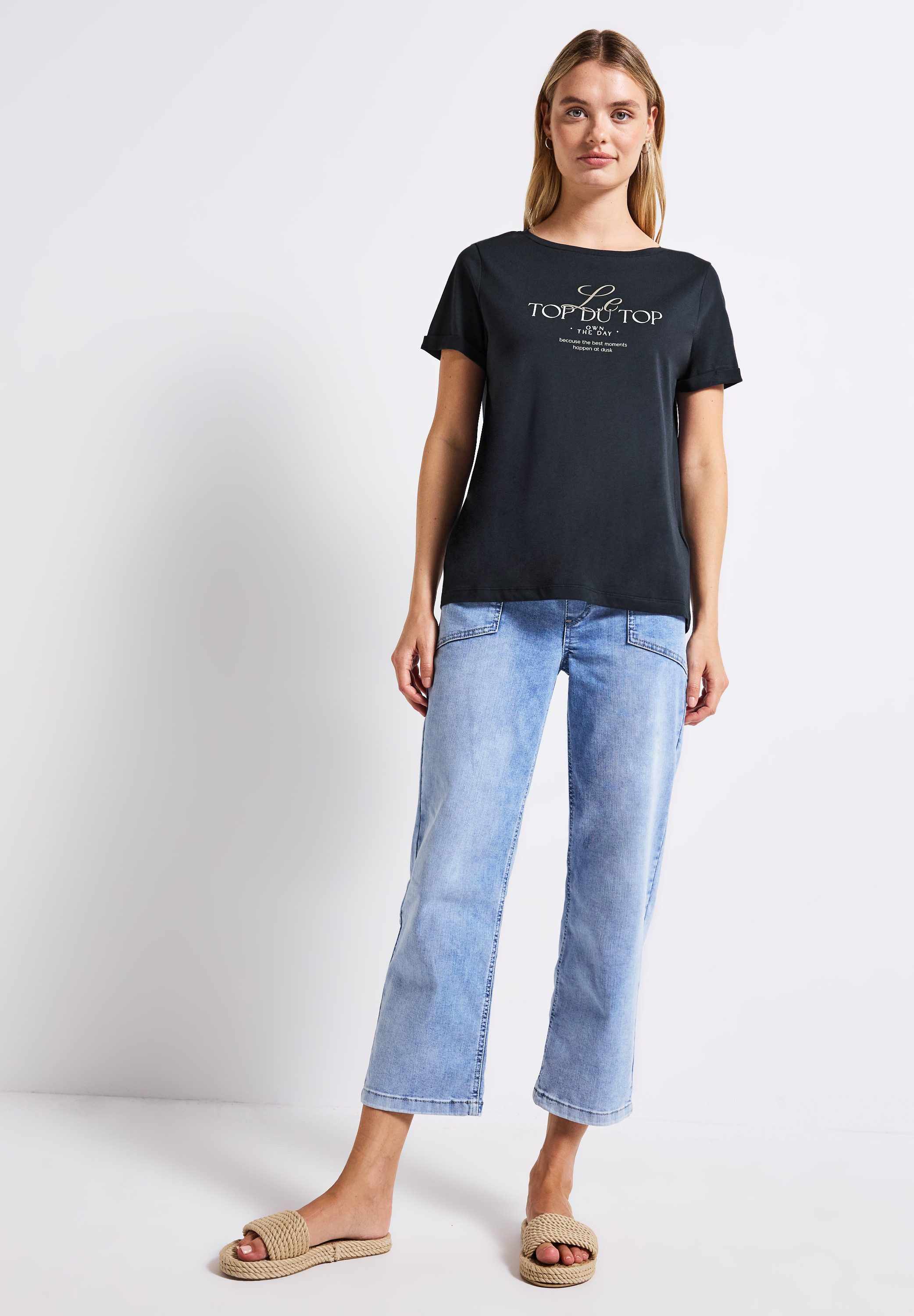 STREET ONE Print-Shirt aus Baumwolle mit Stretchante – Bild 4 von 5