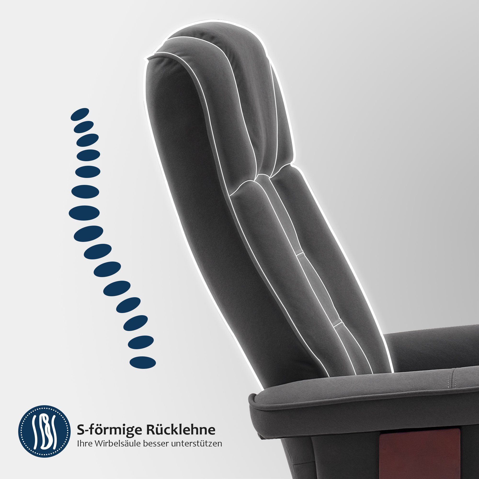 MCombo TV-Sessel M MCombo Relaxsessel mit Hocker Fernsehsessel 9019 (M MCombo Relaxsessel mit Hocker), mit Relaxfunktion – Bild 5 von 5