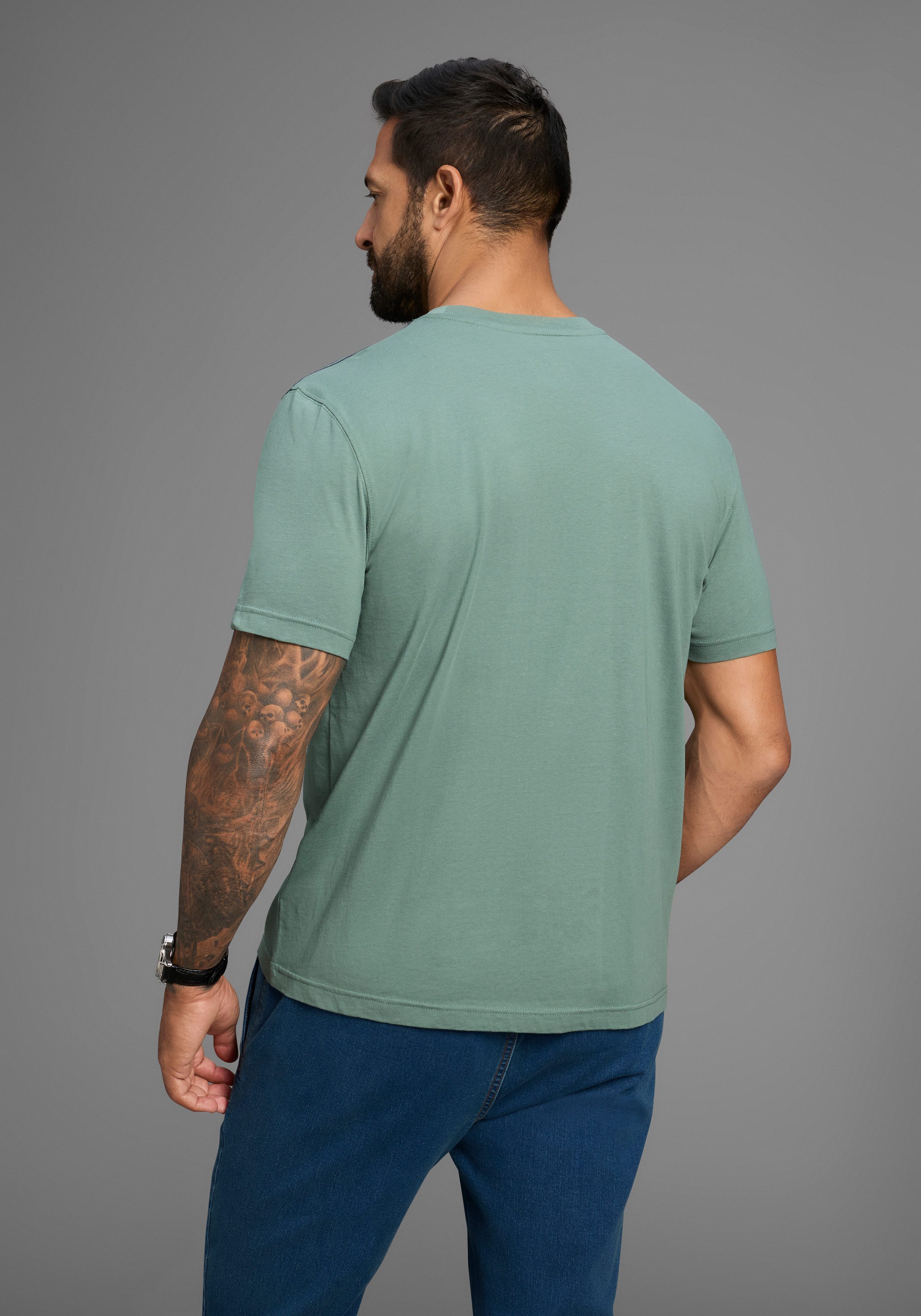 Man's World T-Shirt Kurzarm, Regular Fit, mit Print, Rundhalsausschnitt