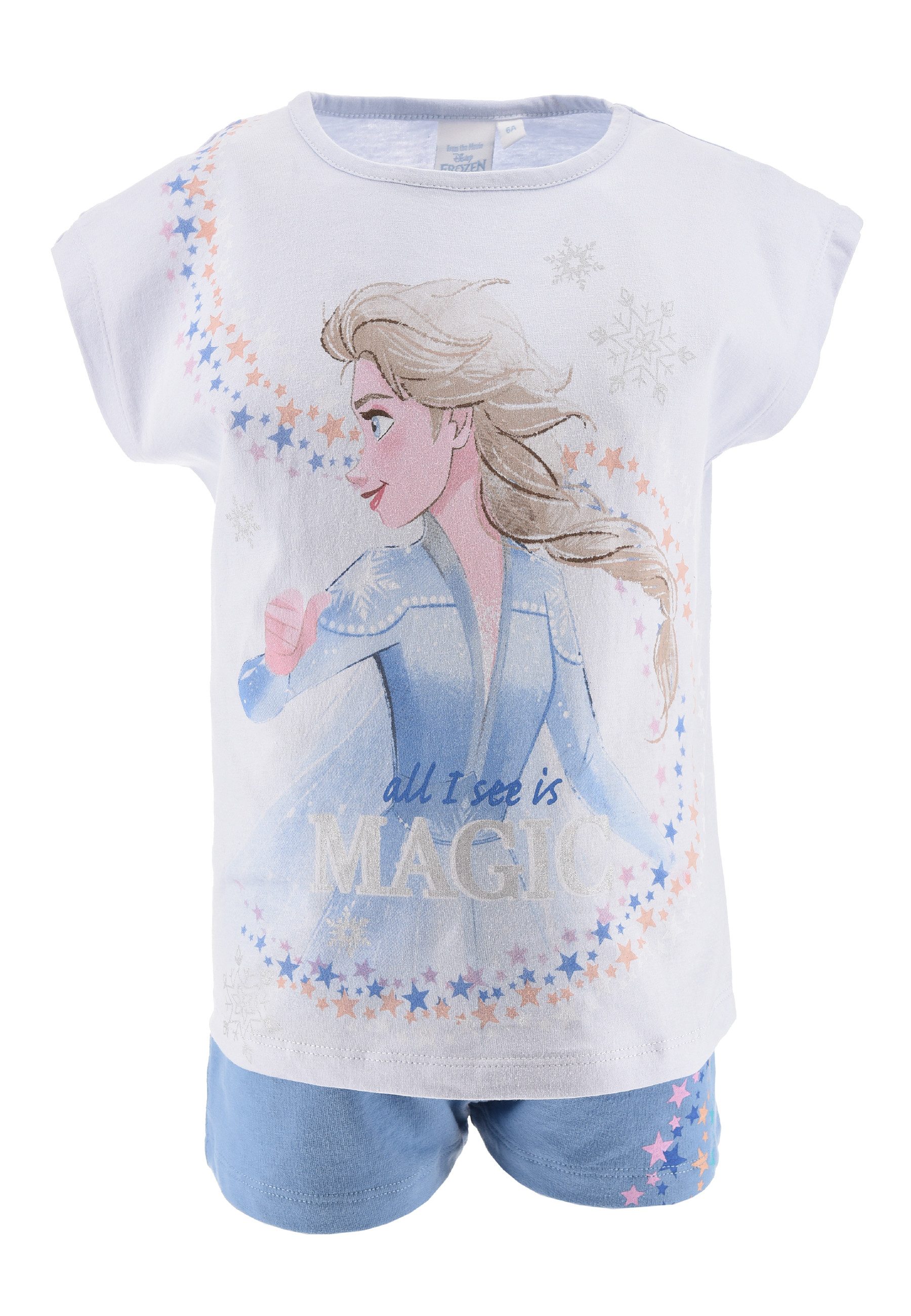 T-Shirt & Shorts Bekleidungs-Set Eiskönigin Anna &Elsa