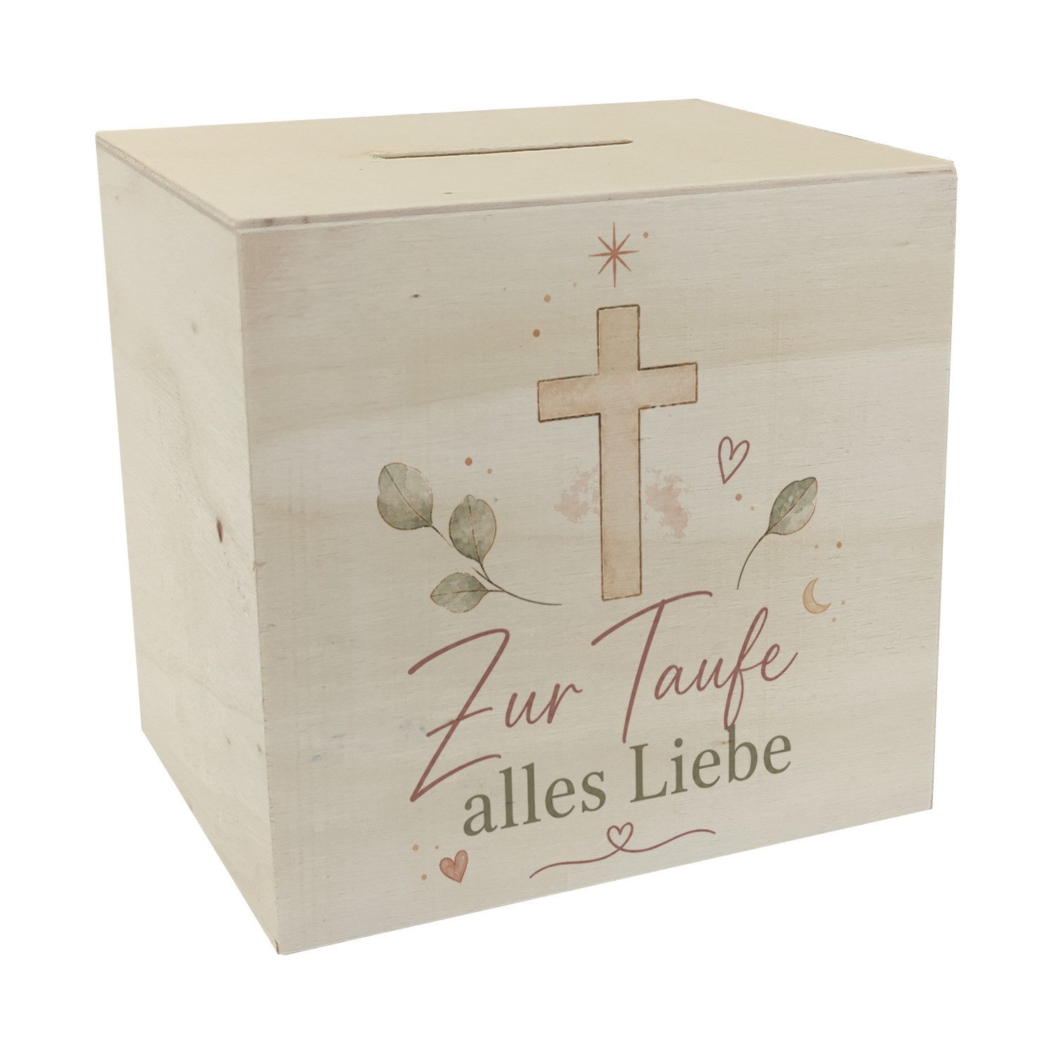 speecheese Spardose Spardose Holz Zur Taufe alles Liebe christlich Sparschwein Mit sanfte