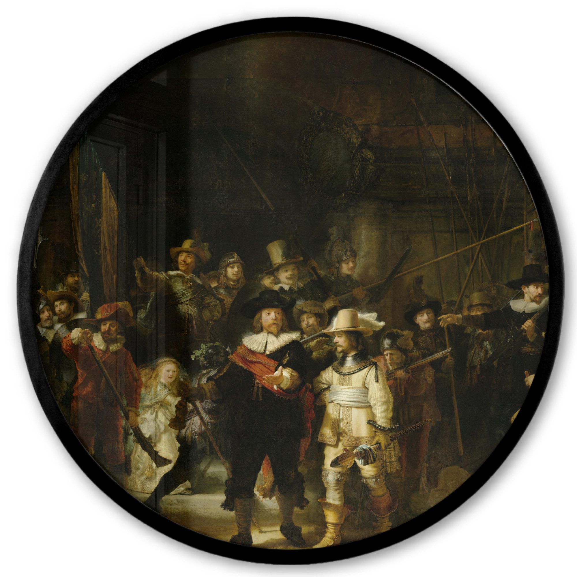 Poster Rund - Die Nachtwache - Kunst - Alte Meister - Rembrandt