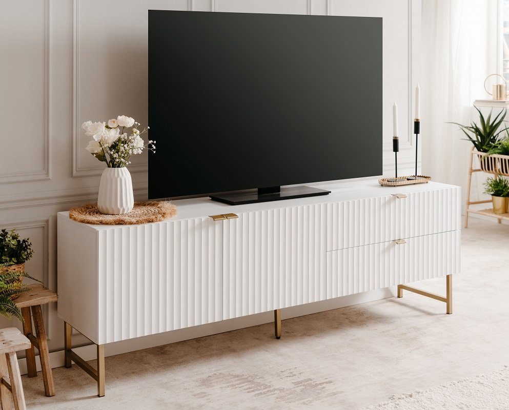 Finori Lowboard Lowboard TV-Board Edinburgh, weiß matt (No-Set)